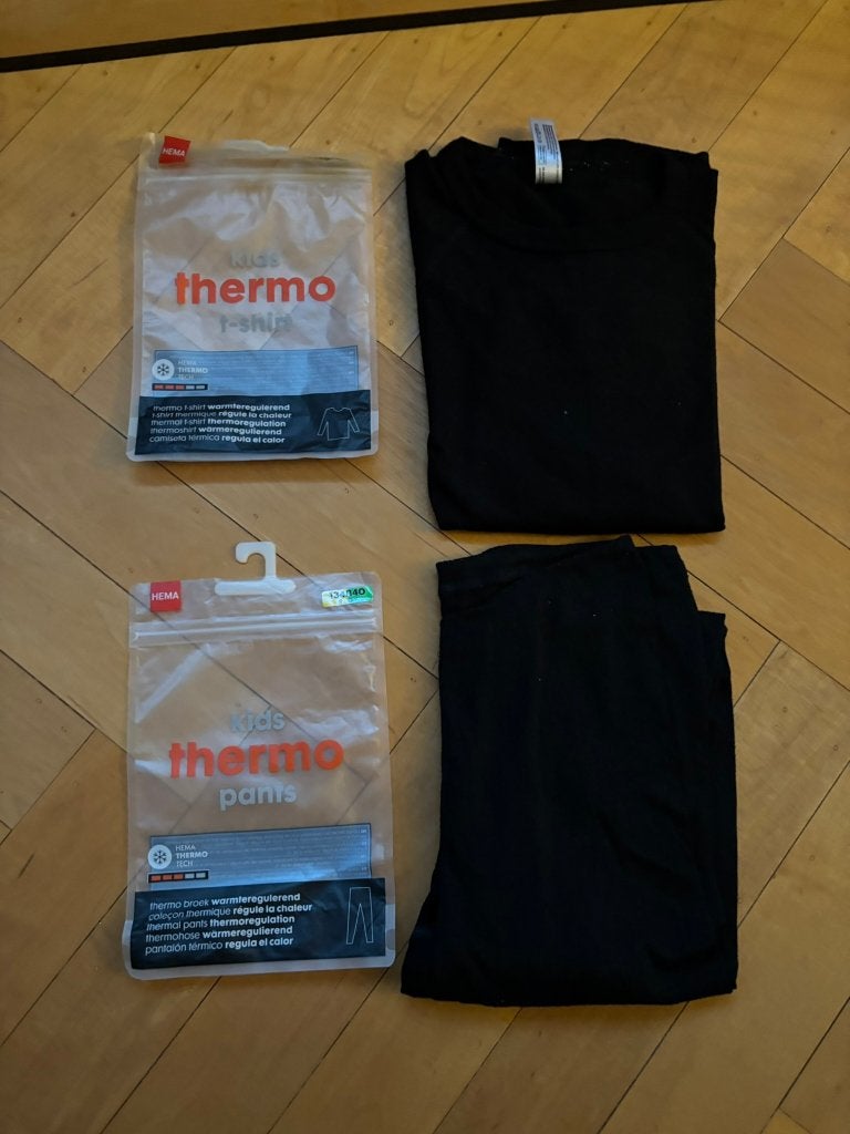 Hema thermo set maat 134/140 - zwart goede staat 9-10 jaar!, Overige typen, Jongen of Meisje, Ophalen of Verzenden, Zo goed als nieuw