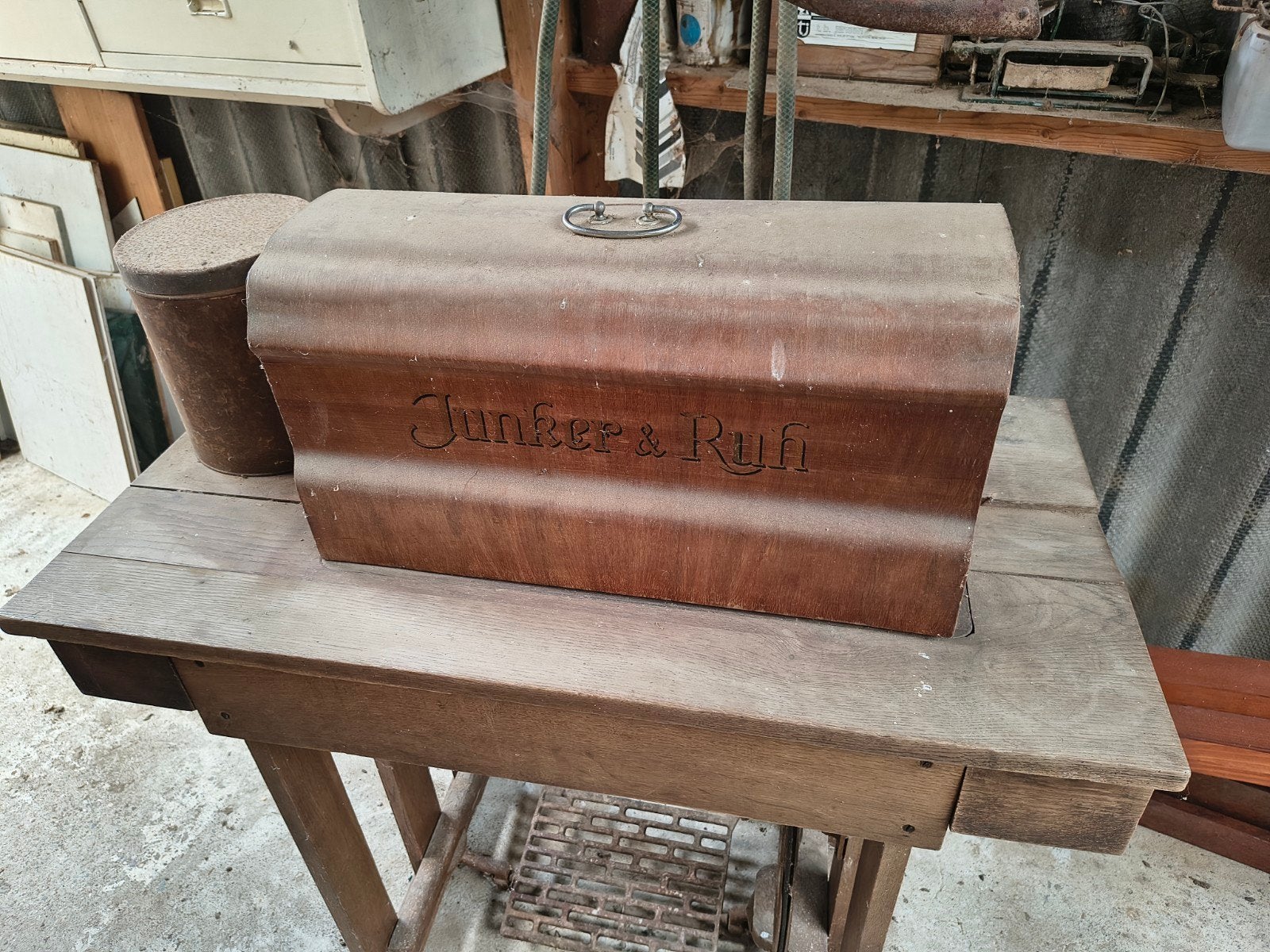 ouderwetse naai machine Junker & Ruh, Antiek en Kunst, Ophalen
