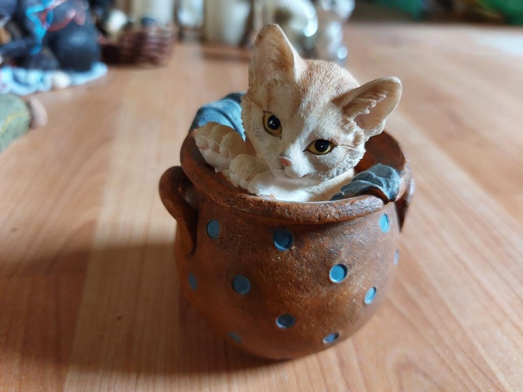 4 Beeldjes van katten Francien, Verzamelen, Ophalen of Verzenden, Zo goed als nieuw, Dier
