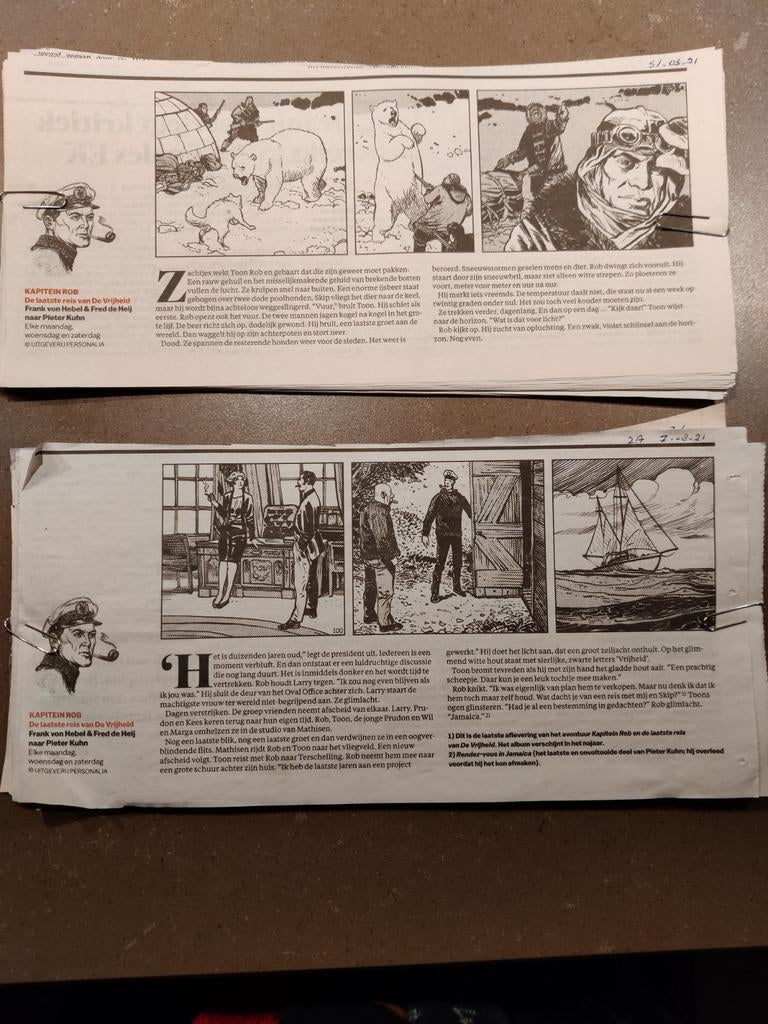 Kapitein Rob Knipsels uit Het Parool 2020/2021, Verzamelen, Tijdschriften, Kranten en Knipsels, Ophalen of Verzenden, 1980 tot heden