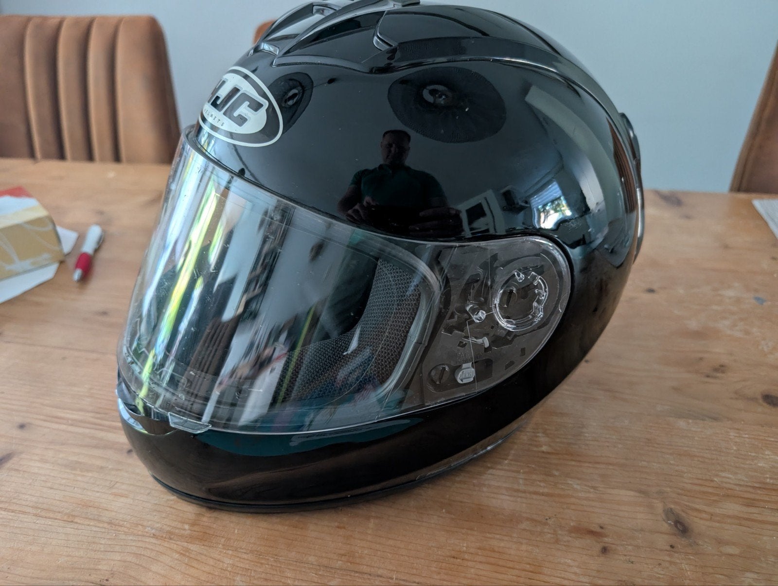 HJC Motorhelm - Fiberglas - Maat XS - Zo goed als nieuw, Motoren, Kleding | Motorhelmen, Ophalen, XS, Dames, HJC