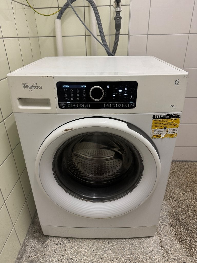 Whirlpool wasmachine 7kg, Ophalen, Gebruikt, Voorlader, 85 tot 90 cm
