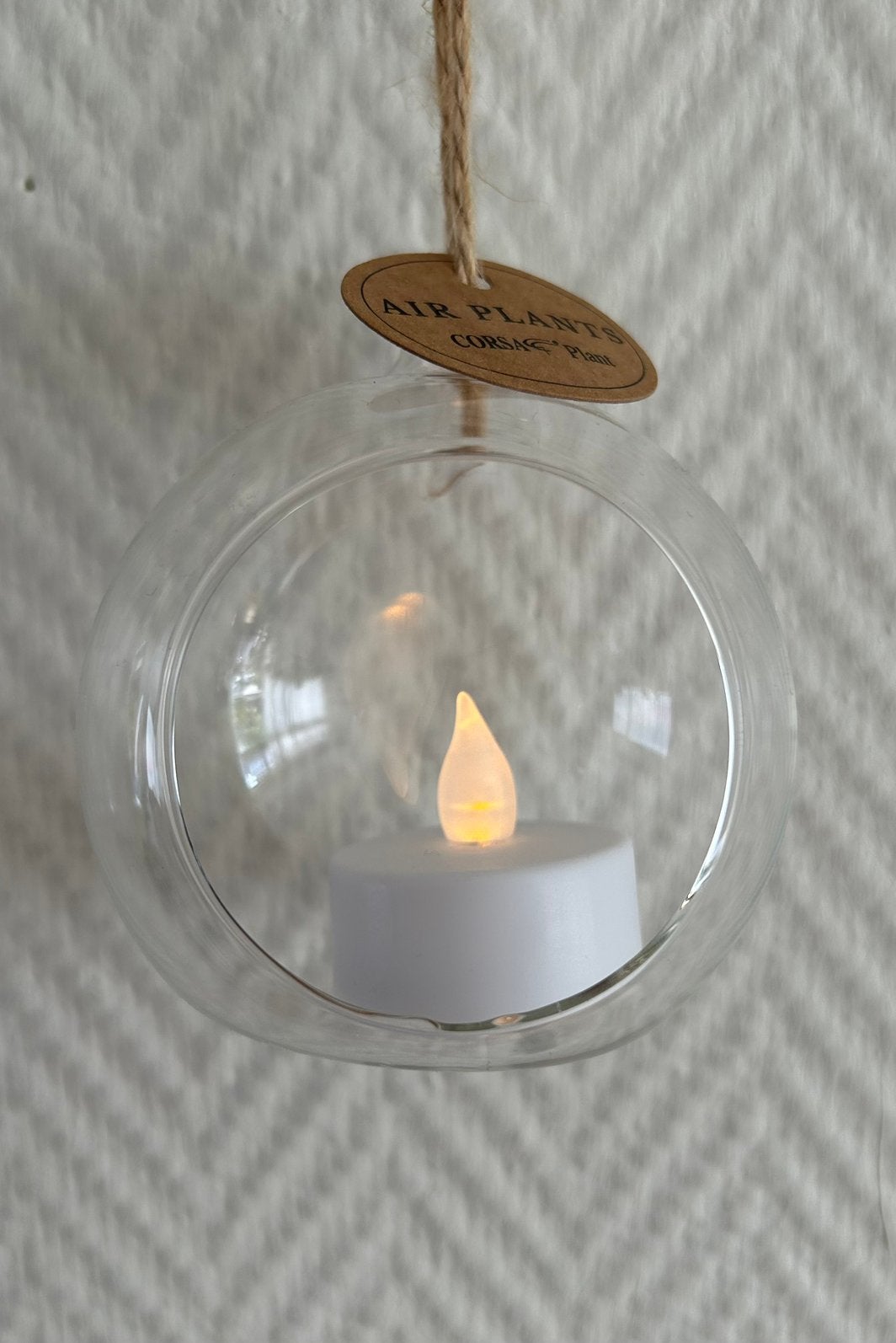 Glazen houder voor tillandsia of een klein lichtje, Ophalen of Verzenden, Zo goed als nieuw, Glas