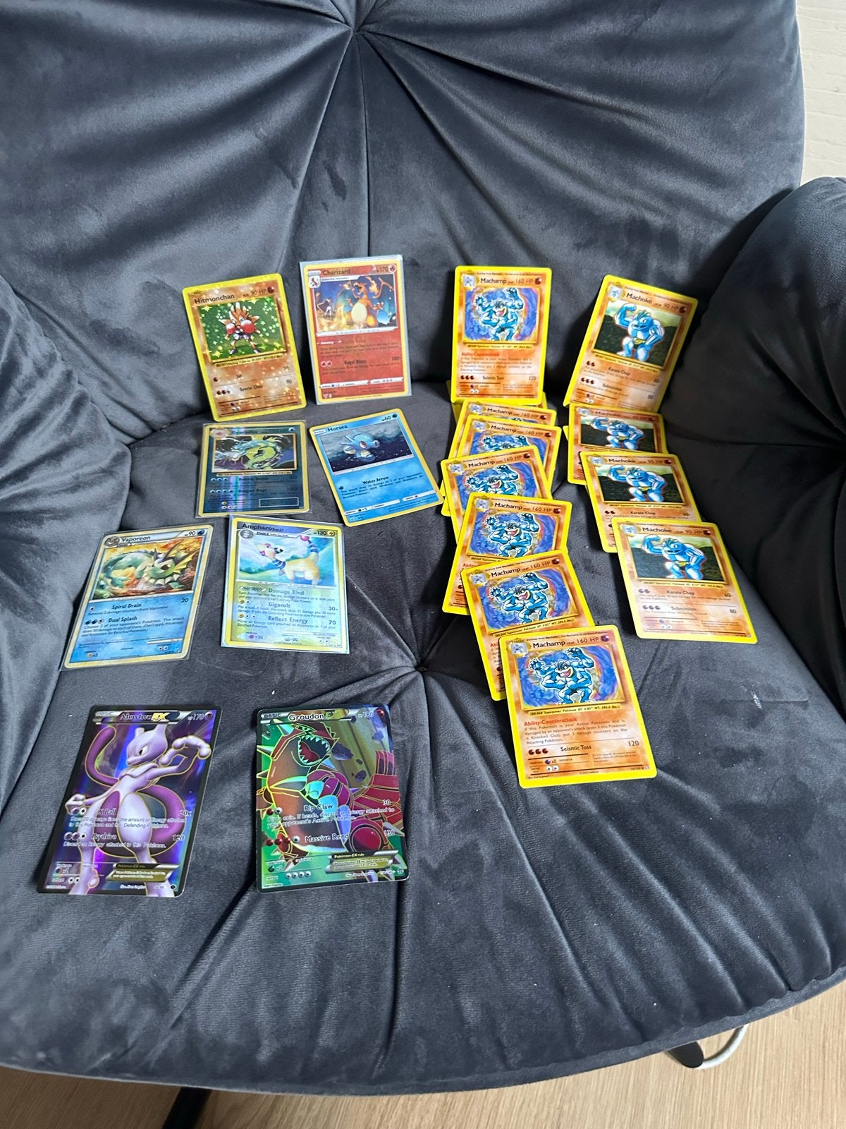 Pokémon Kaarten Collectie: Charizard, Mewtwo EX, Groudon EX, Ophalen of Verzenden, Gebruikt, Meerdere kaarten, Foil