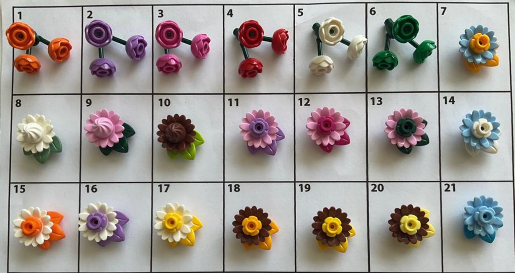 Lego bloemetjes, zie omschrijving voor beschikbaarheid, Ophalen of Verzenden, Nieuw, Losse stenen, Lego