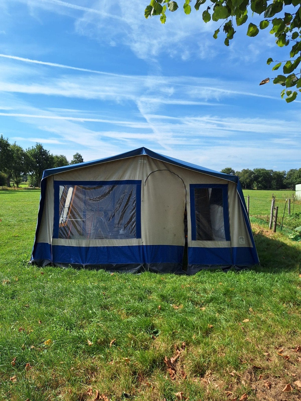 Roadmaster Runner 5 Vouwwagen met Keuken, Caravans en Kamperen, Blauw, Aanwezig, Tot en met 6, Ophalen
