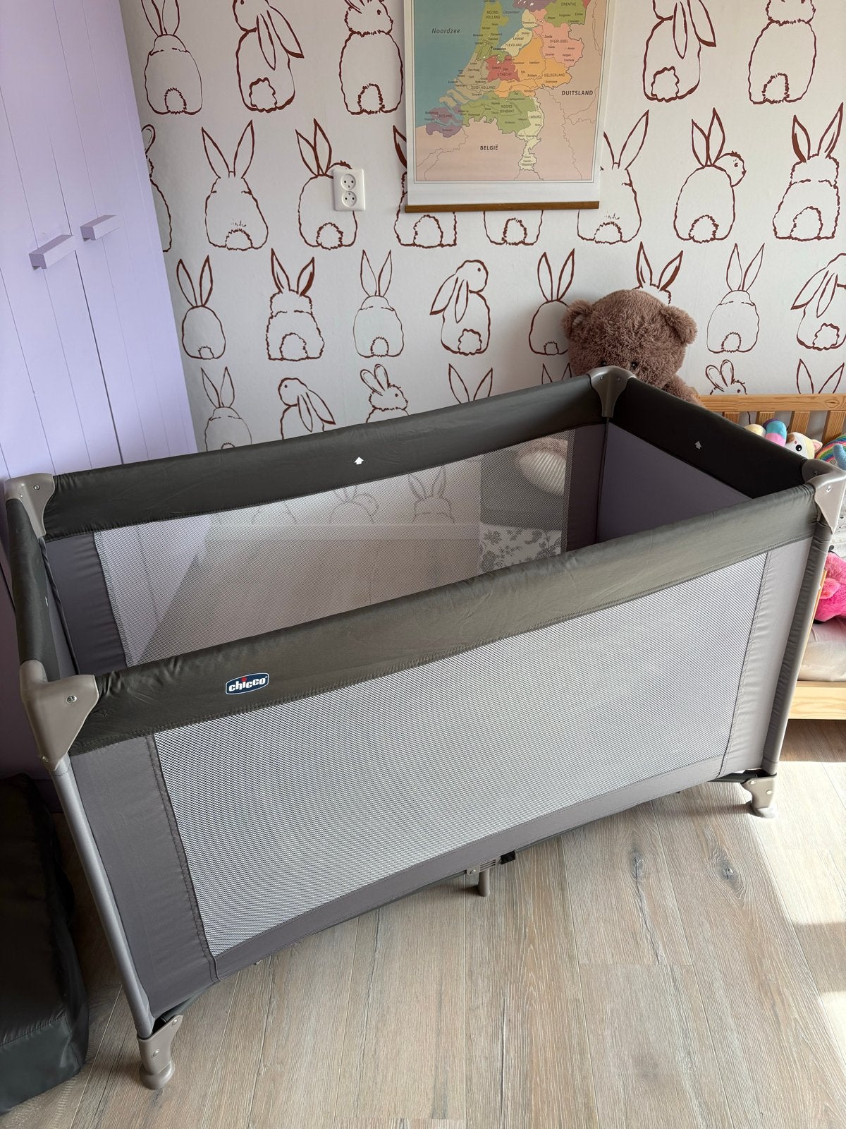 Chicco Good Night Reisbed - Grijs + matras, Ophalen, 190 cm of minder, Zo goed als nieuw, Eenpersoons