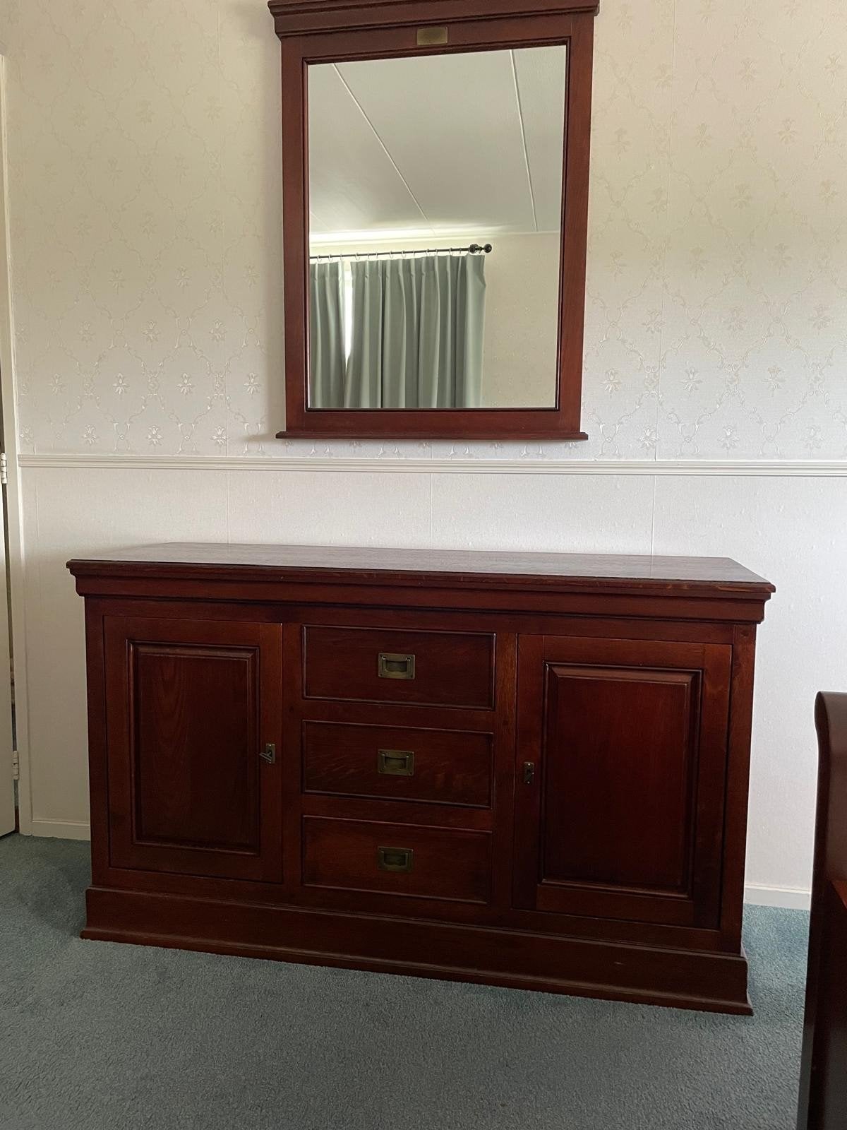 mooi dressoir en spiegel in kersenhout, Huis en Inrichting, Ophalen, Zo goed als nieuw, 25 tot 50 cm, Kersenhout