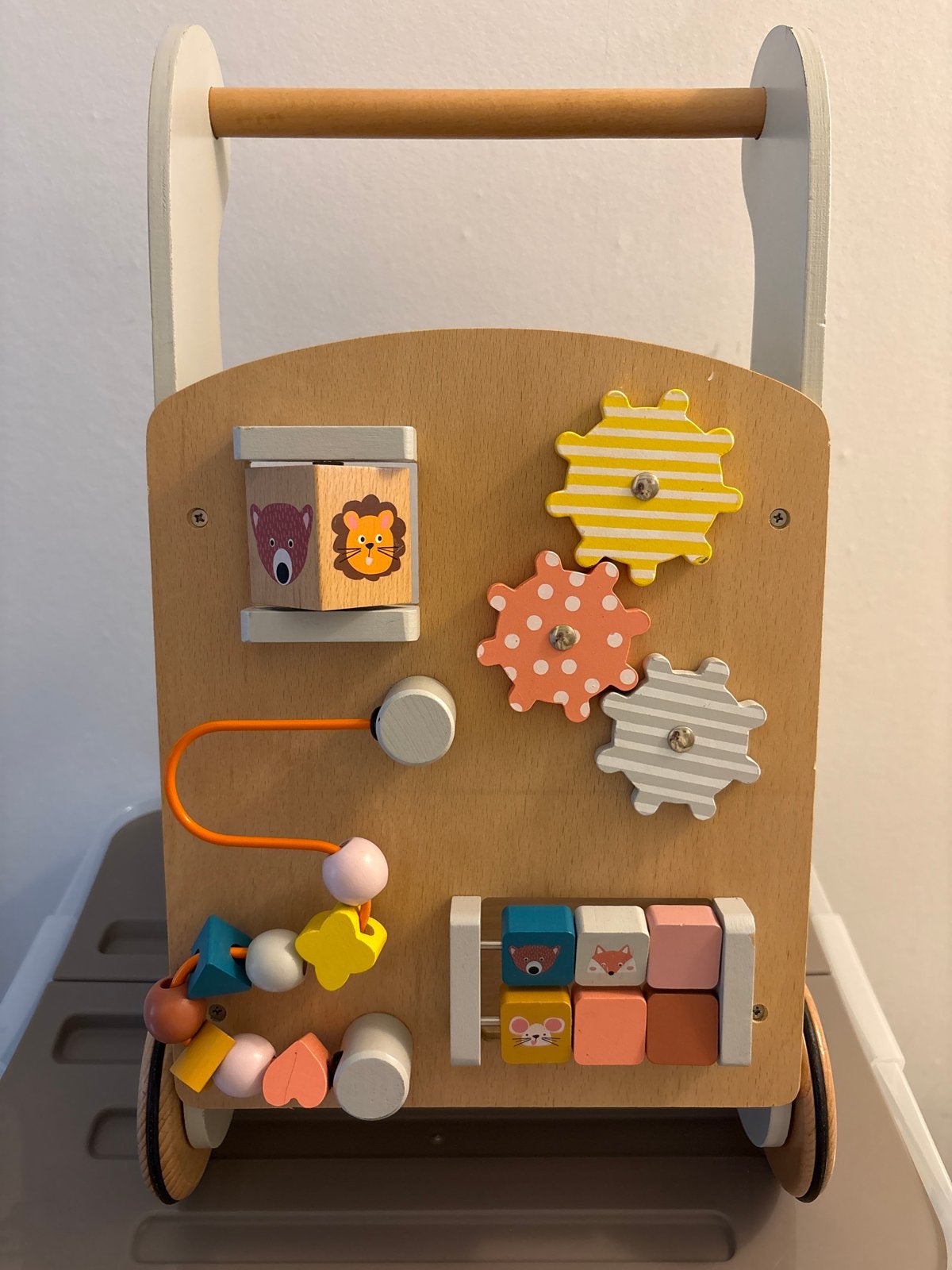 Hema houten loopwagen met activiteitenbord, Ophalen, Gebruikt, Overige typen, Met wieltjes