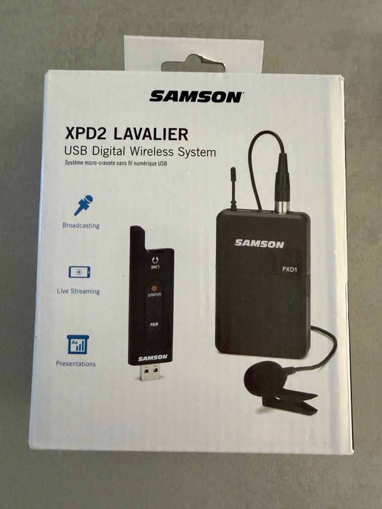 Samson XPD2 Lavalier USB Draadloos Microfoonsysteem, Ophalen of Verzenden, Zo goed als nieuw, Instrumentmicrofoon, Draadloos