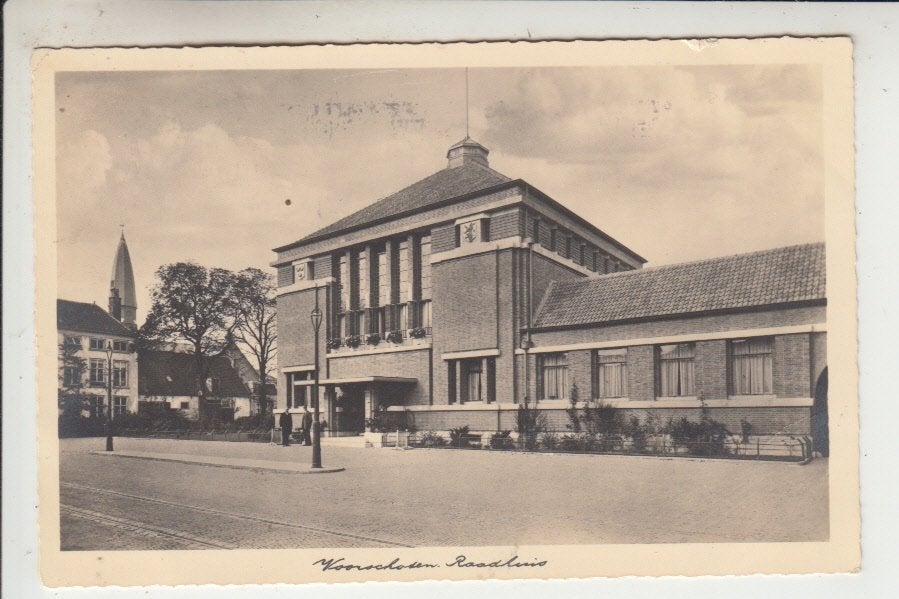 Voorschoten, Raadhuis, Verzamelen, Ophalen of Verzenden, 1920 tot 1940, Gelopen, Zuid-Holland