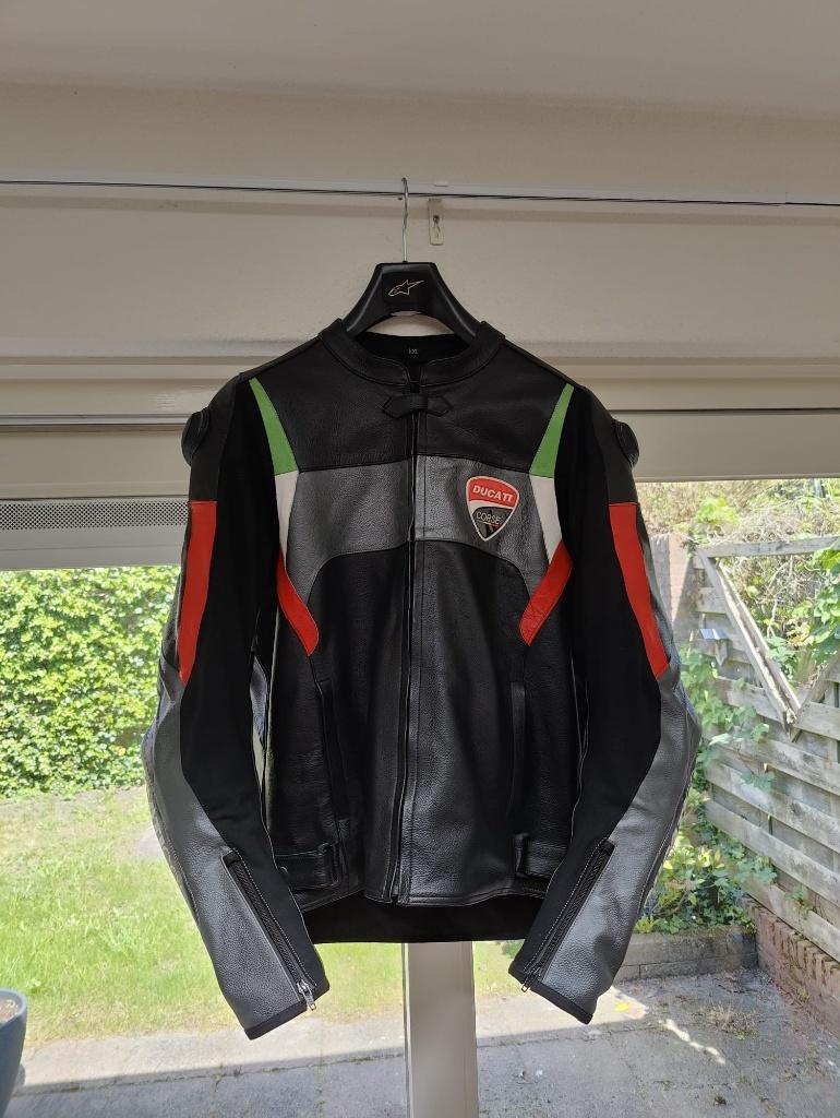 Ducati leren motorjas - Zwart met groen, rood en wit, Motoren, Ophalen, Heren, Jas | leer, Ducati