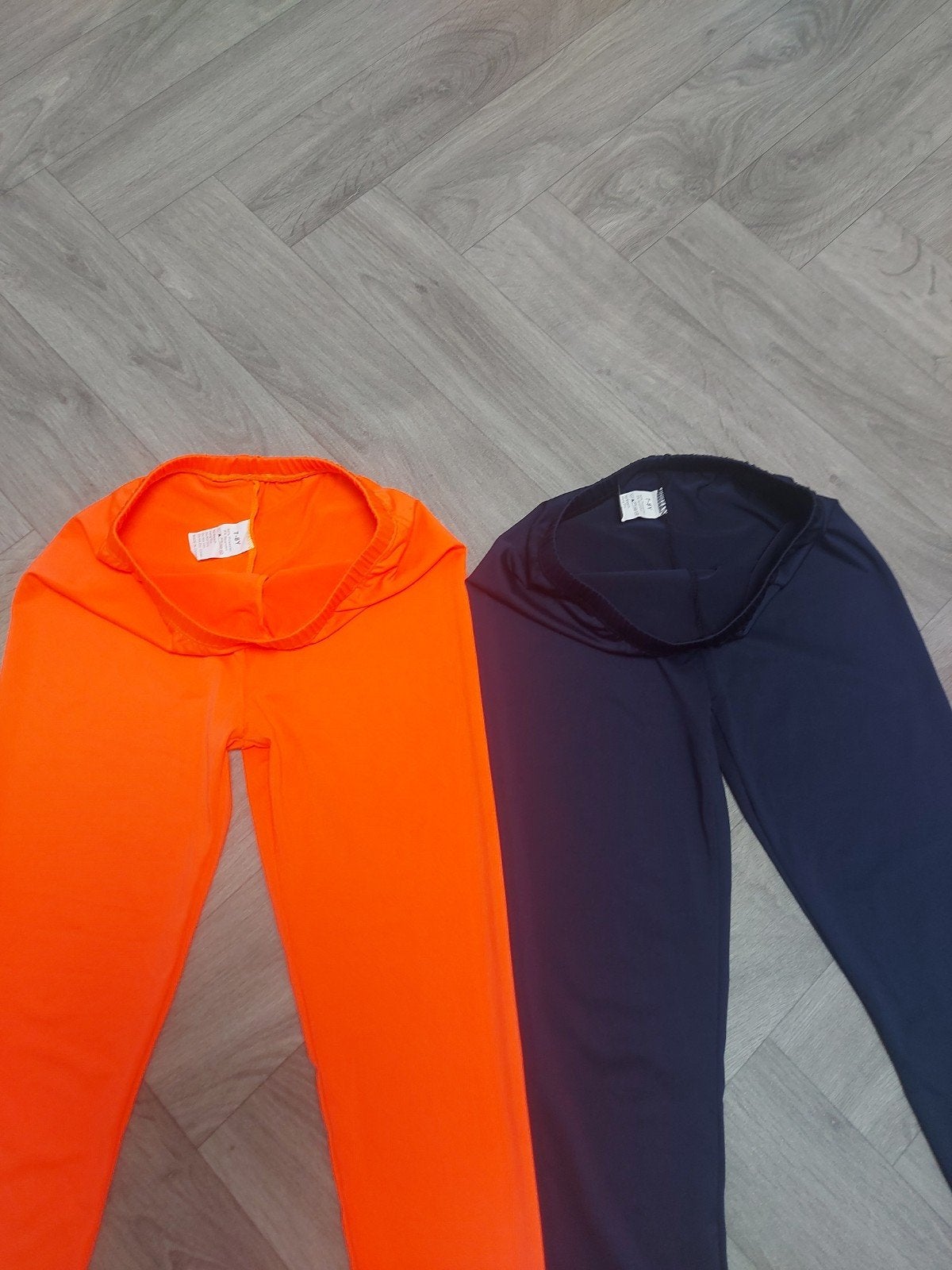 Meisje leggings - Oranje en Donkerblauw (7-8 jaar), Ophalen of Verzenden, Zo goed als nieuw, Onbekend, Meisje