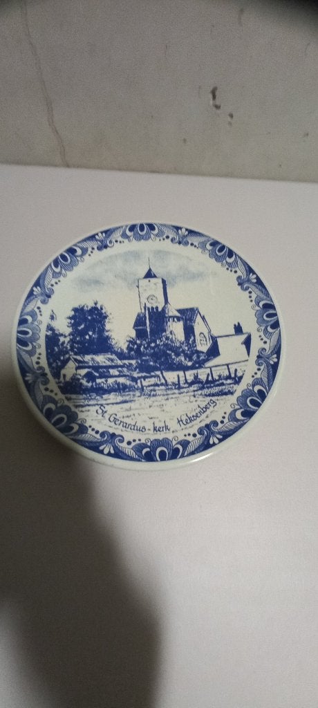Delfts blauw bord St.Gerardus-kerk Heksenberg, Antiek en Kunst, Ophalen