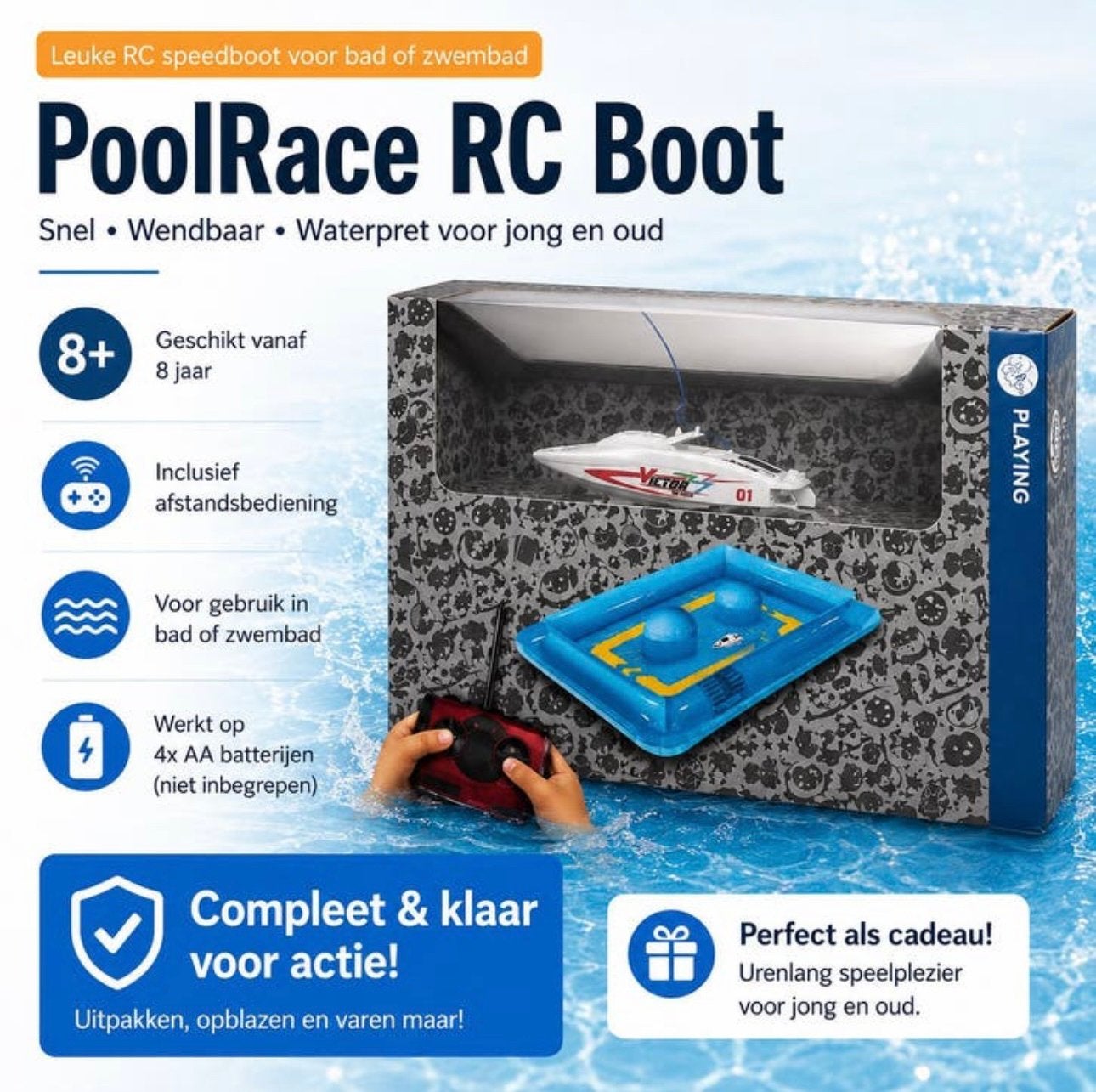 RC Poolrace set nieuw in doos - PoolRace boot + baan, Kinderen en Baby's, Speelgoed | Buiten | Opblaasfiguren, Ophalen, Nieuw
