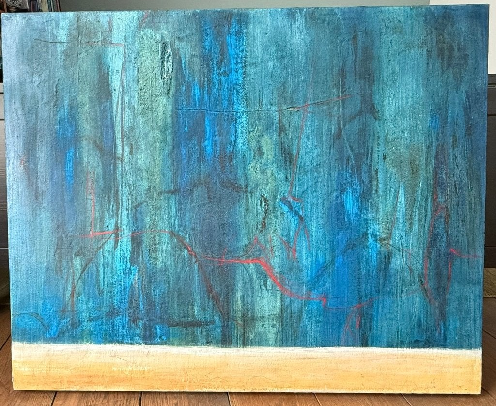 Olie op paneel schilderij Raffaele Rossi, Antiek en Kunst, Ophalen, Paneel, Abstract, Overige onderwerpen