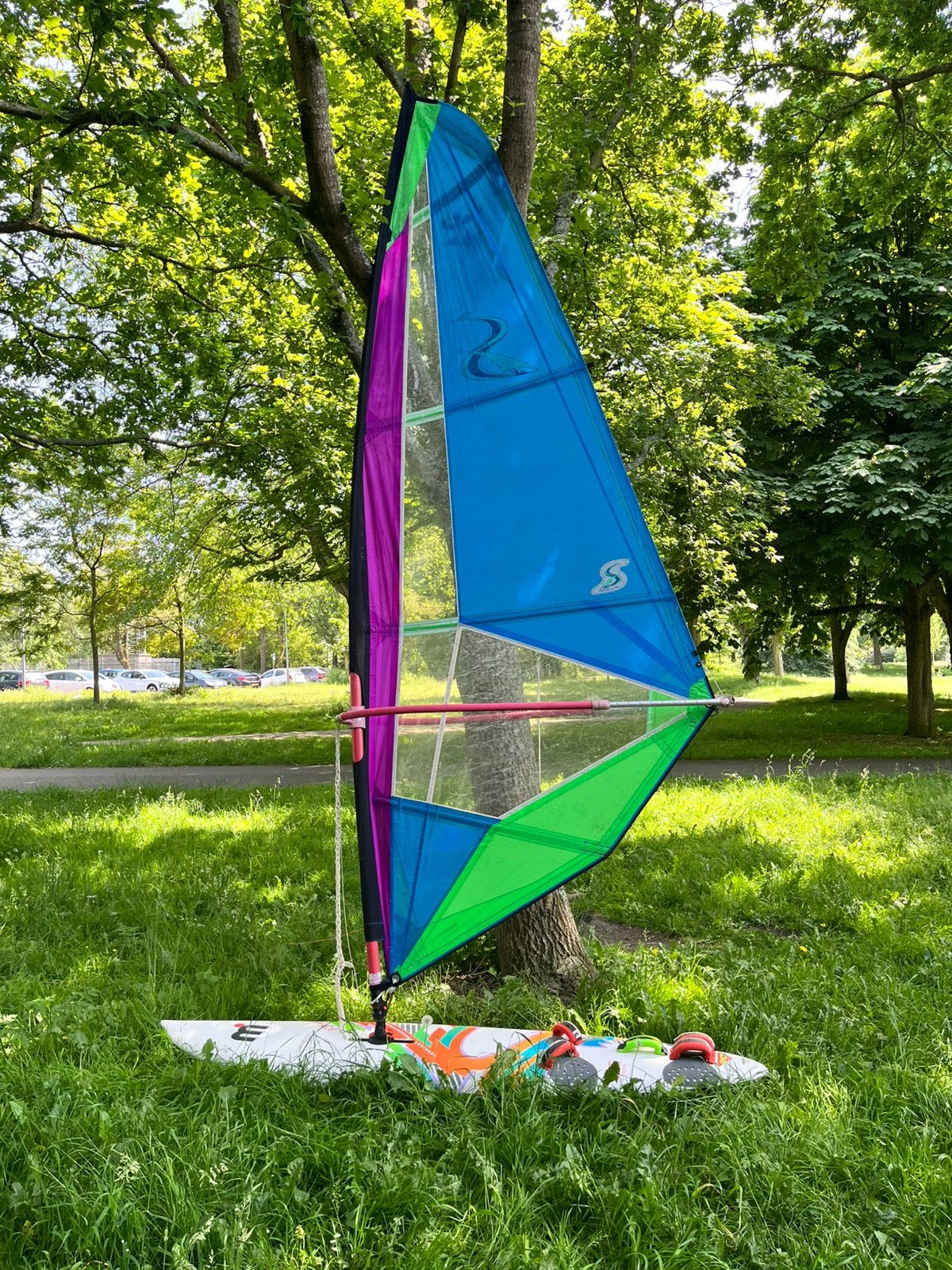 Complete windsurf set in prima staat, Watersport en Boten, Windsurfen, Ophalen, Gebruikt, 5 tot 6.5 m², Met mast