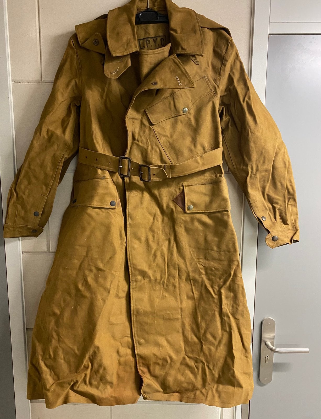 Britse dispatch rider (koerier) coat XL/56 - 1942/1943, Ophalen of Verzenden, Landmacht, Engeland, Kleding of Schoenen