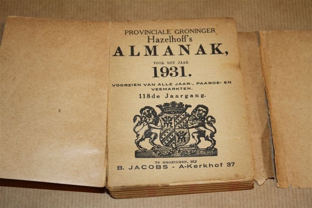 Provinciale Groninger hazelhoff\'s Almanak - 1931 !!, Boeken, Ophalen of Verzenden, Gelezen