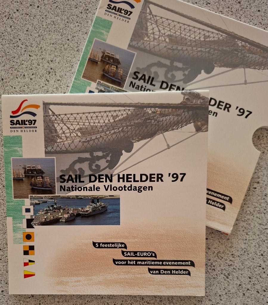 Set 1997 Sail Den Helder, 5 mooie Sail-Euro's, en opberghoes, Verzenden, Overige materialen, Nederland