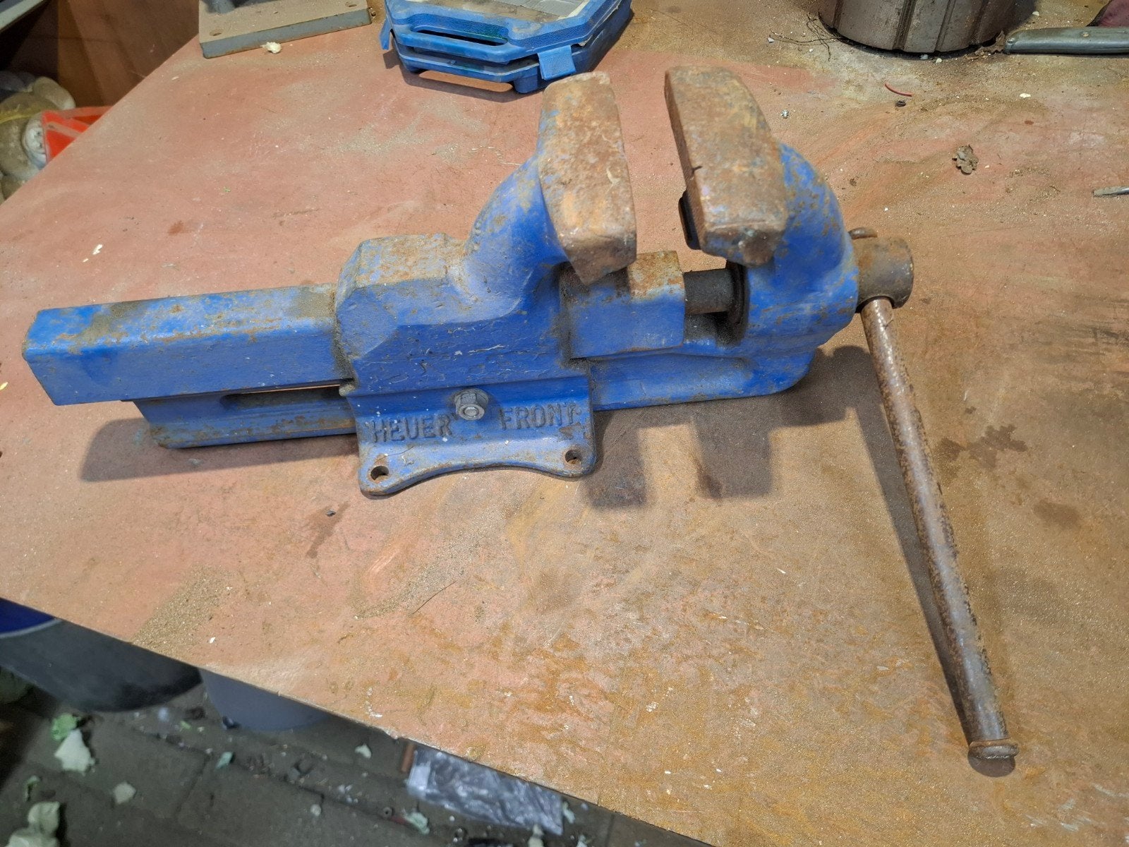 bankschroef heuer front, Ophalen, Gebruikt, Minder dan 70 cm, Bankschroef