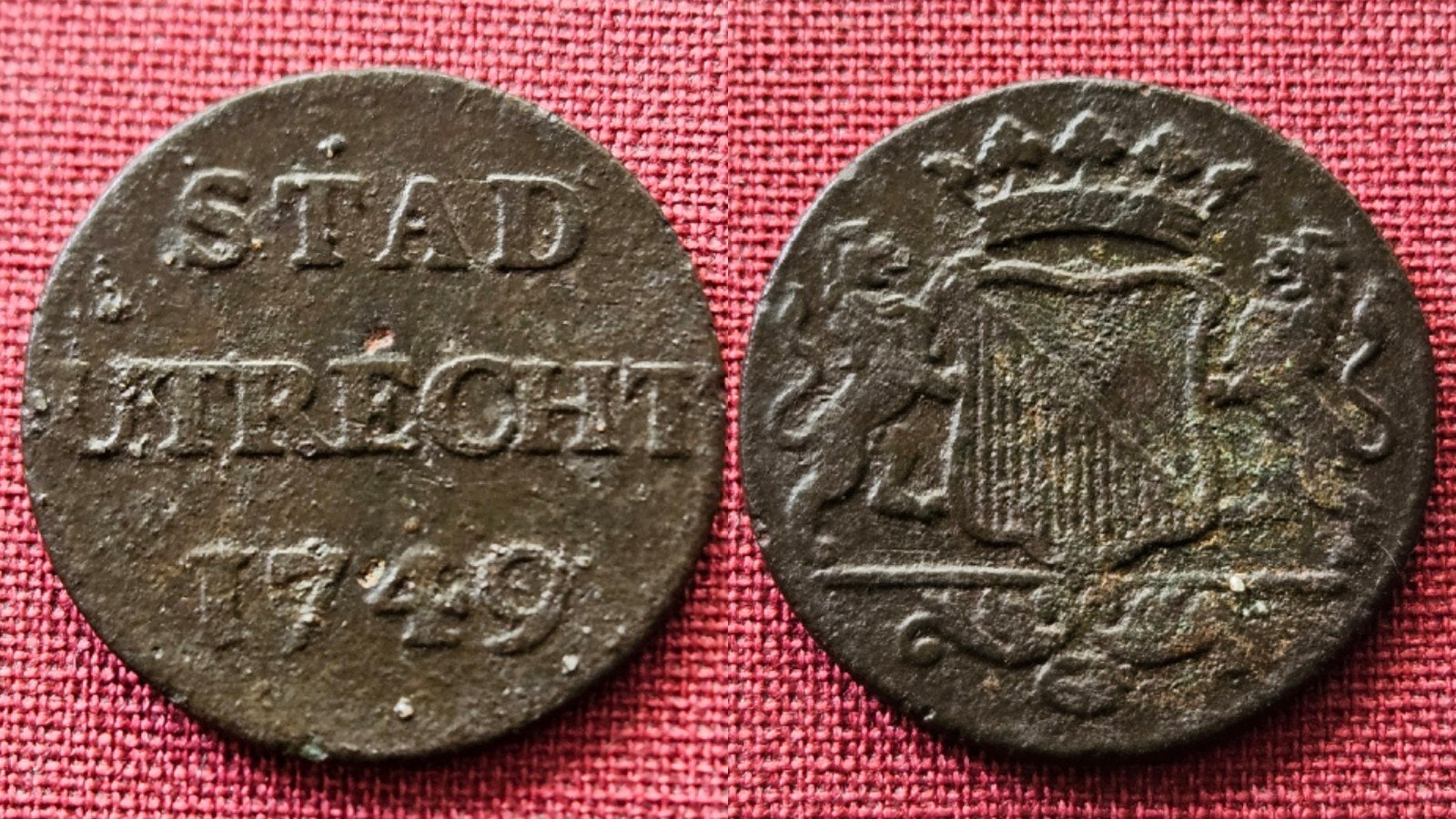 Oude schaarse duit Utrecht overslag 1749/1739, Postzegels en Munten, Munten | Nederland, Ophalen of Verzenden, Vóór koninkrijk