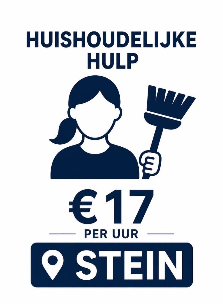 Poetshulp/schoonmaakster Stein, Vacatures, Vacatures | Schoonmaak en Facilitaire diensten, 33 - 40 uur, Overige niveaus, Vanaf 10 jaar