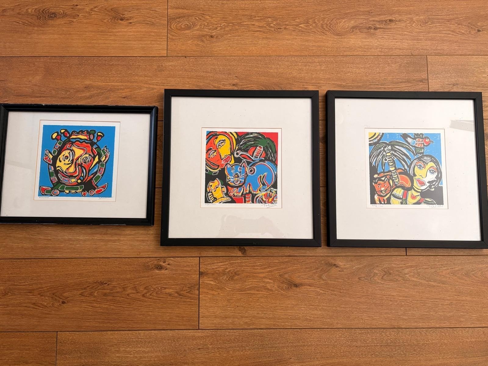 Set van 3 Zeefdrukken van Fabian - Genummerd en Gesigneerd, Antiek en Kunst, Dagelijks leven, 1950 - 1999, Genummerd, Ophalen of Verzenden