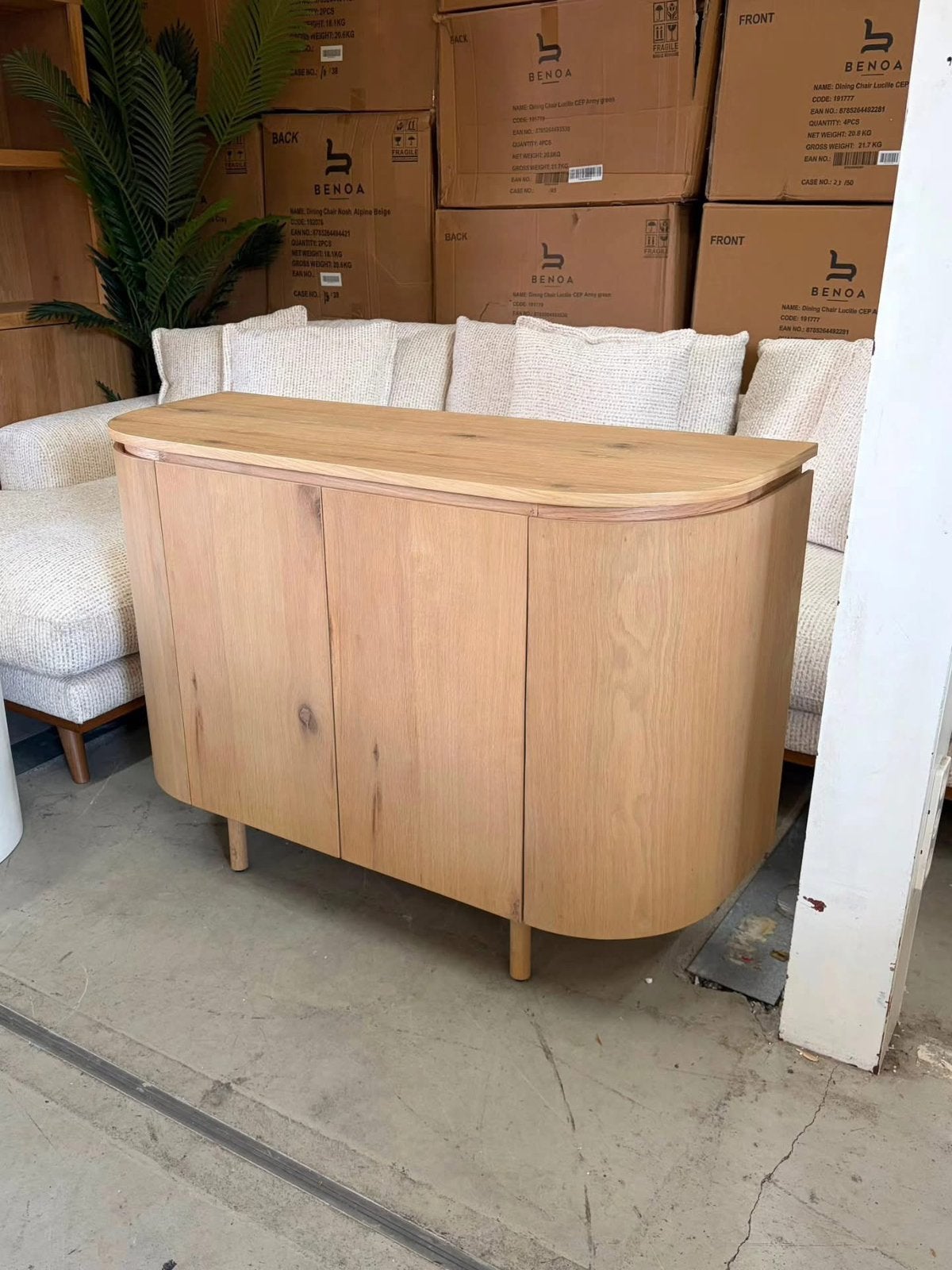 Dressoir Tobago 115 cm eikenhout van livingfurn, Ophalen, 100 tot 150 cm, Nieuw, Onbekend