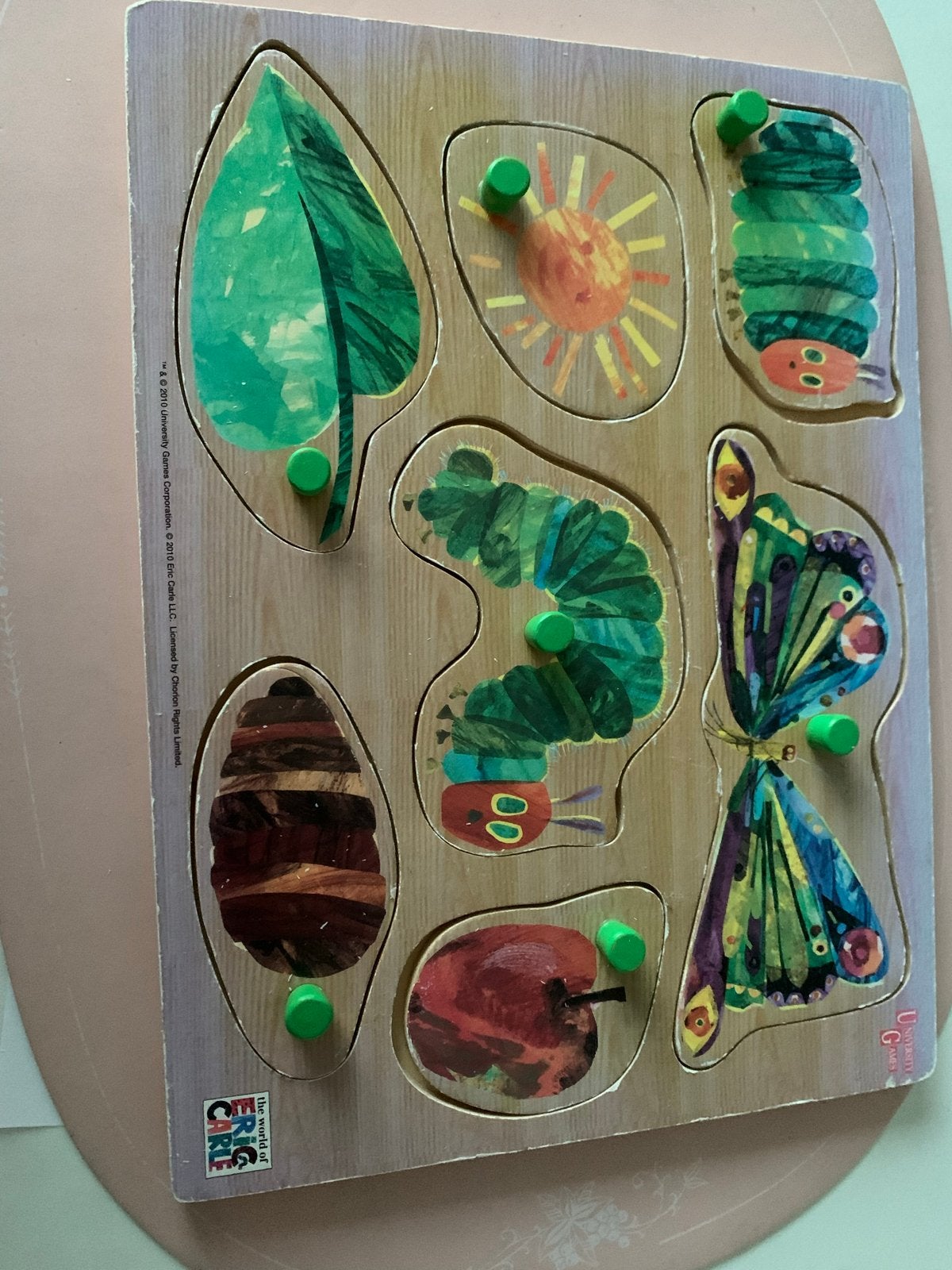 Houten puzzel Rupsje Nooitgenoeg, 2 tot 4 jaar, Ophalen of Verzenden, Zo goed als nieuw, Van hout