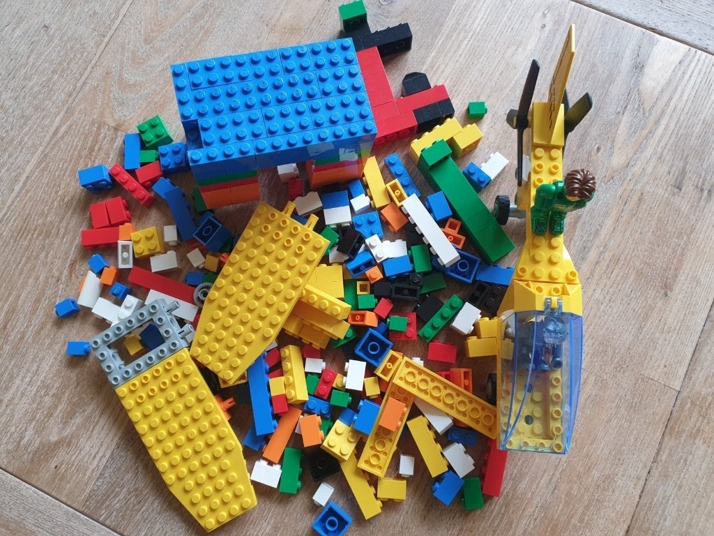 LEGO allerlei - uitbreidingsset inclusief helicopter, Ophalen of Verzenden, Gebruikt, Losse stenen, Duplo