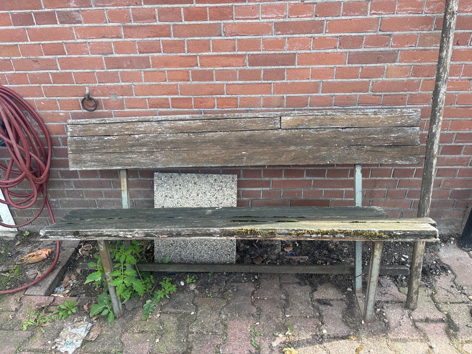 Oude houten tuinbank - opknapper, Ophalen, Gebruikt, Hout