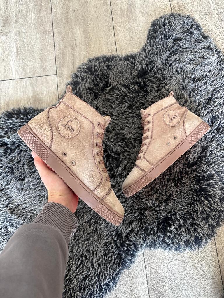 Christian Louboutin Louis Flat Suede Beige Size 41, Christian Louboutin, Overige kleuren, -, -