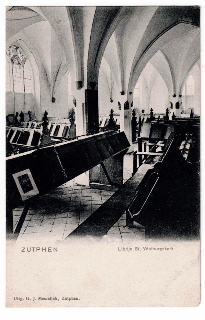 Zutphen 1905. De Librije van de St. Walburgkerk., Ophalen of Verzenden, Voor 1920, Gelderland