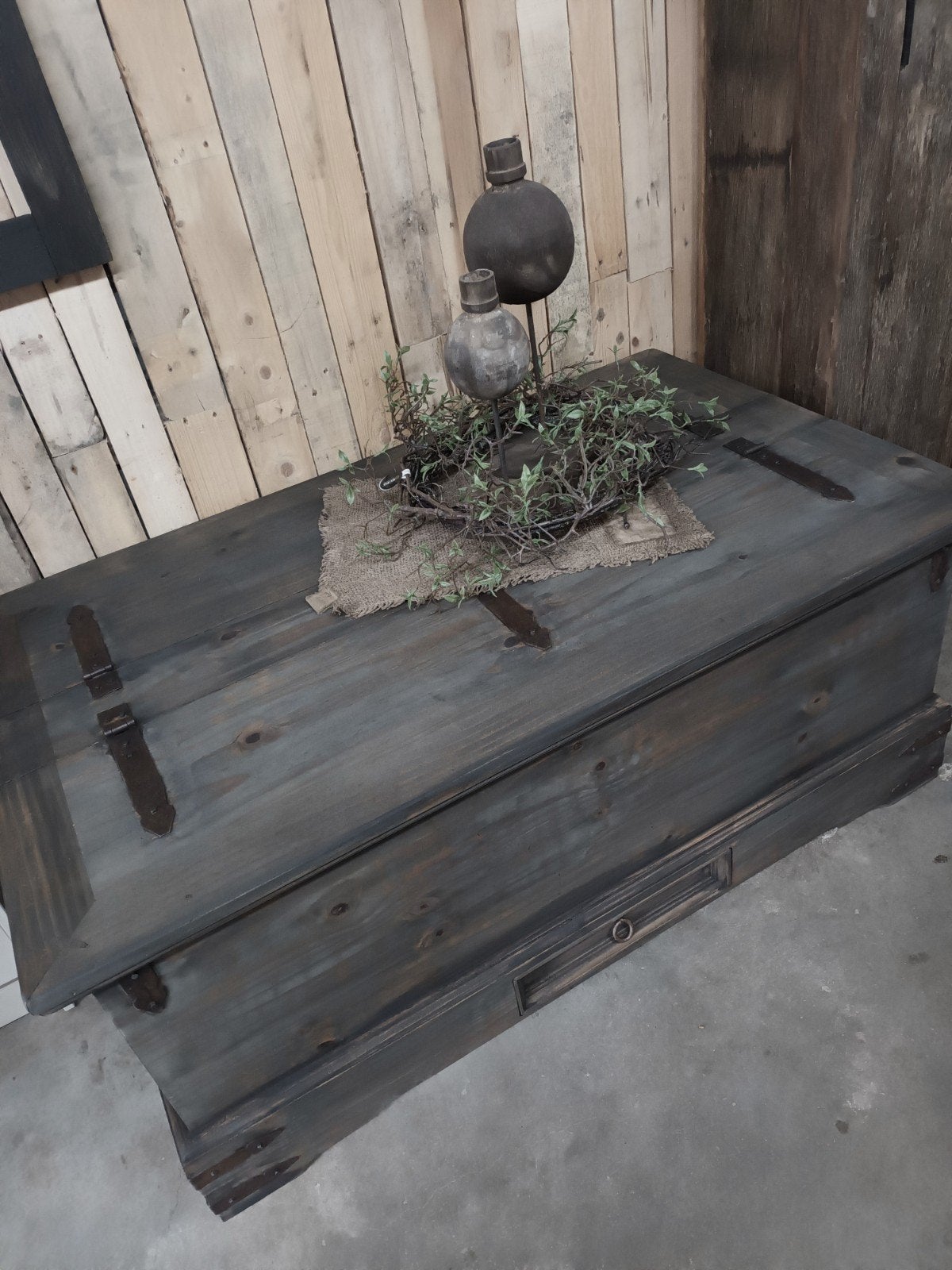 Driftwood Salontafel Kist, Gebruikt, 50 tot 100 cm, 100 tot 150 cm, Landelijke, Industriële, Bohemian