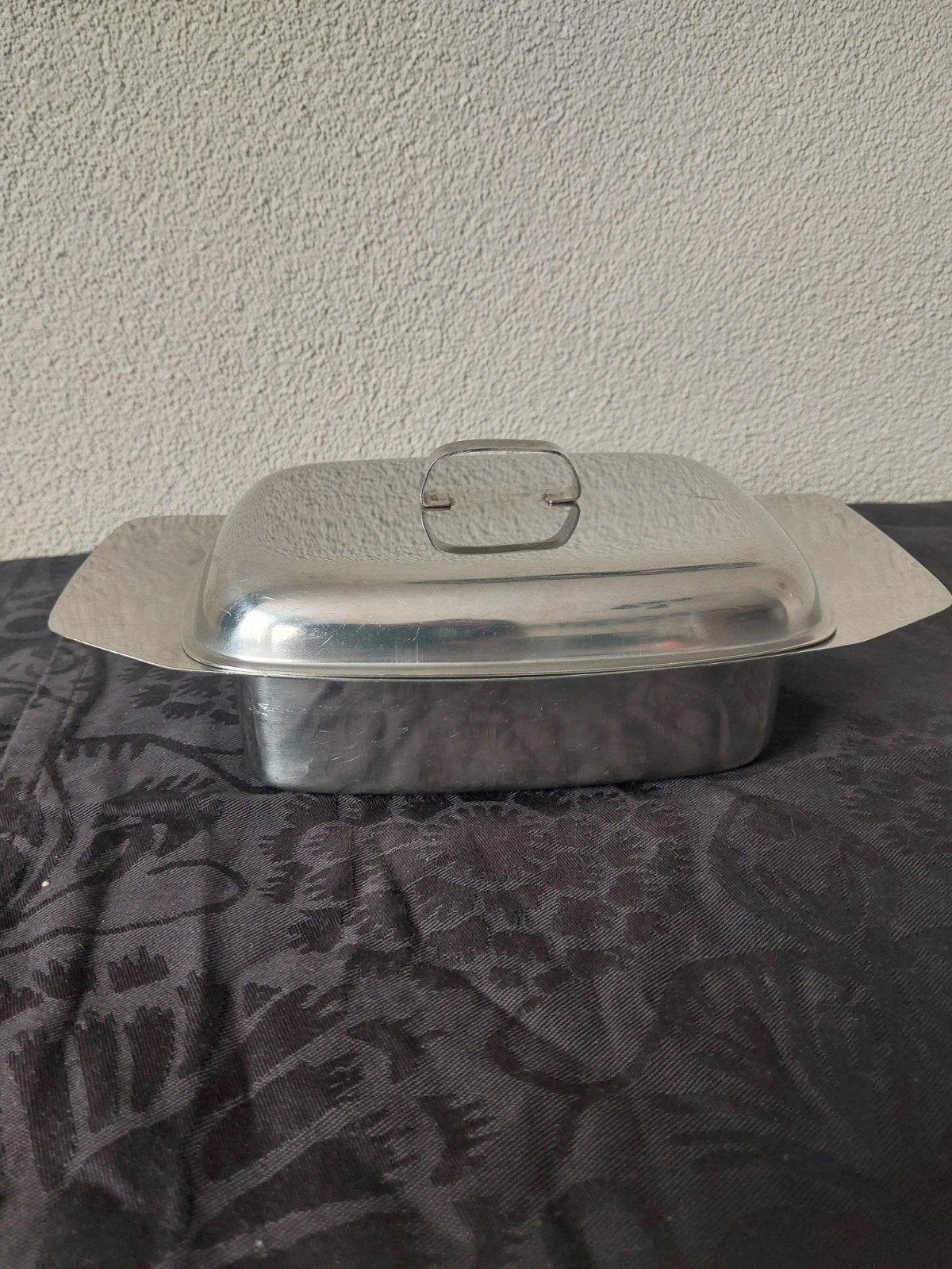 Roestvrijstalen botervloot met deksel - Gebruikt, Zilver, Ophalen of Verzenden, Metaal, Overige typen