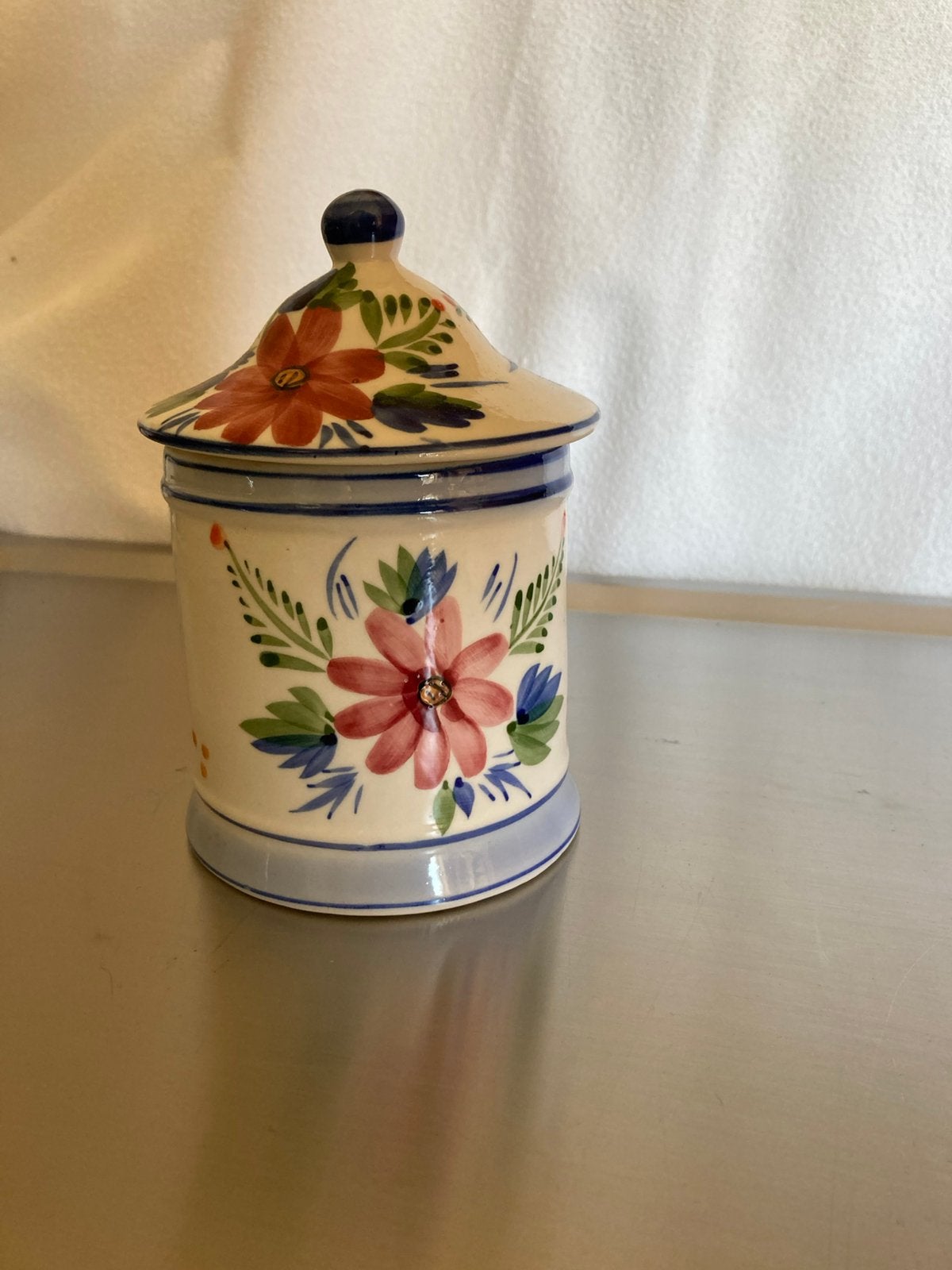 Voorraadpot handbeschilderd, Ophalen of Verzenden