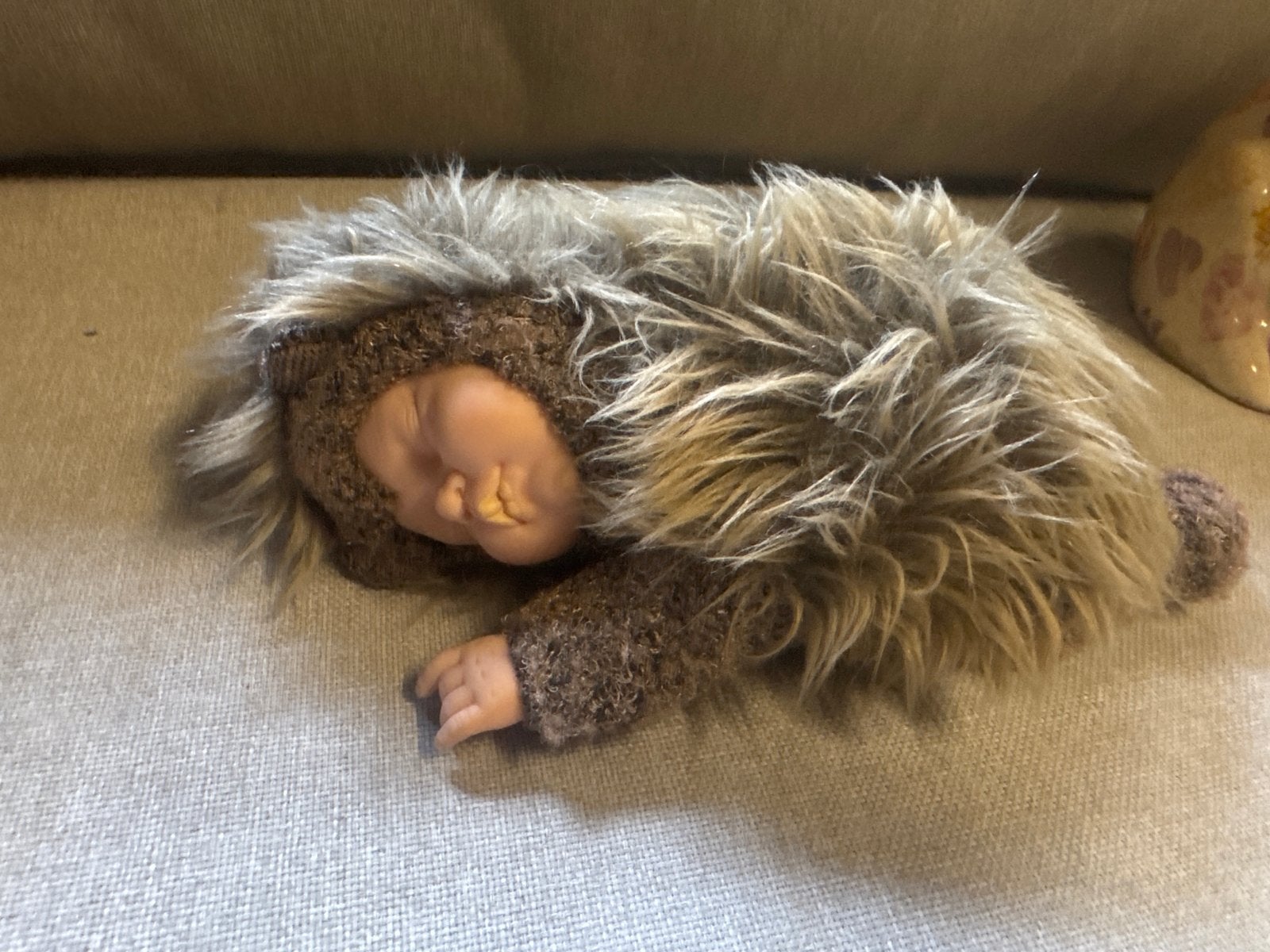 Vintage Anne Geddes Baby Egel Pluche Pop, Verzamelen, Poppen, Ophalen of Verzenden, Zo goed als nieuw, Pop