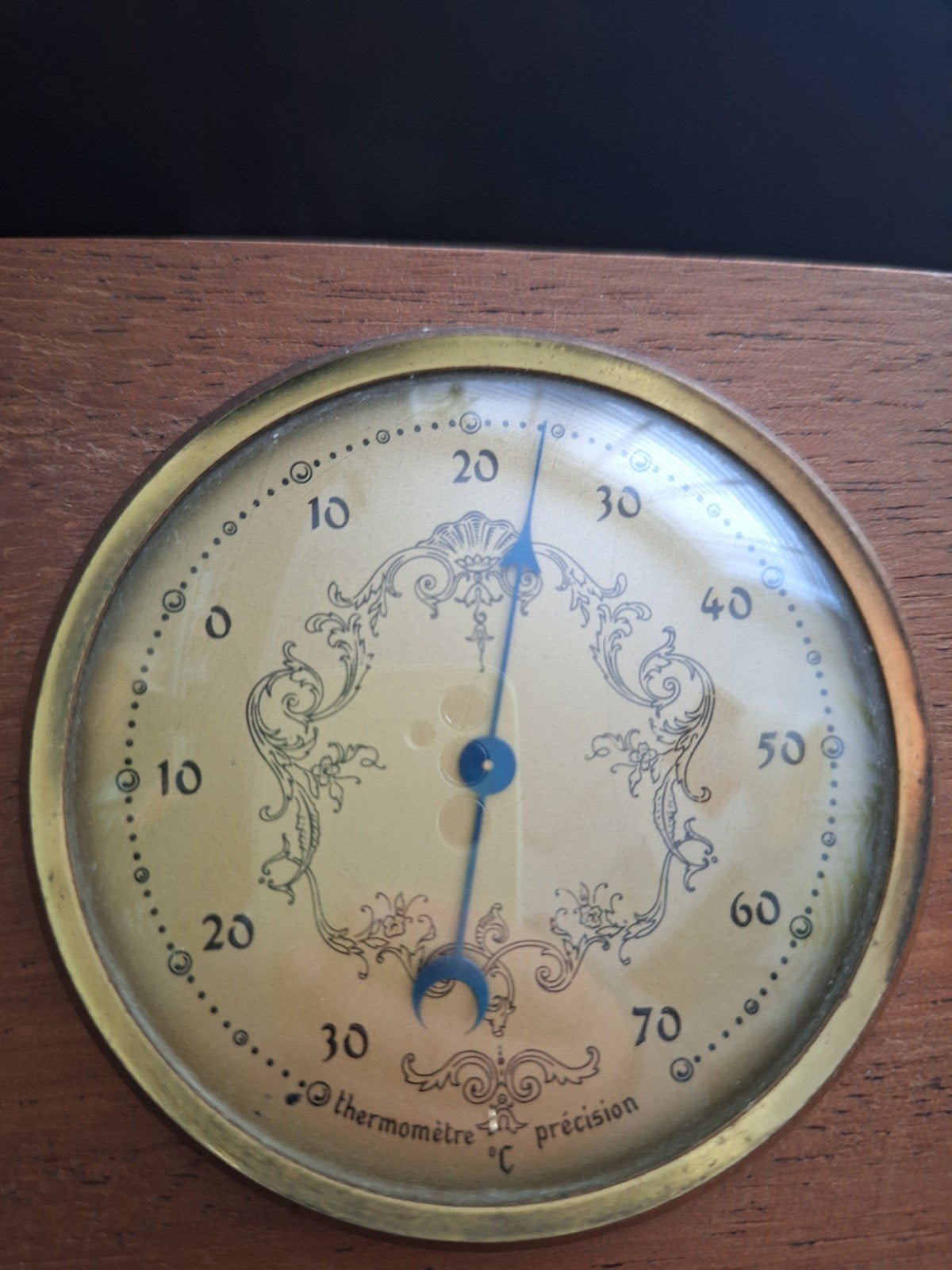 Vintage Barometer en Thermometer op Houten Plaat, Ophalen of Verzenden, Gebruikt, Weerstation