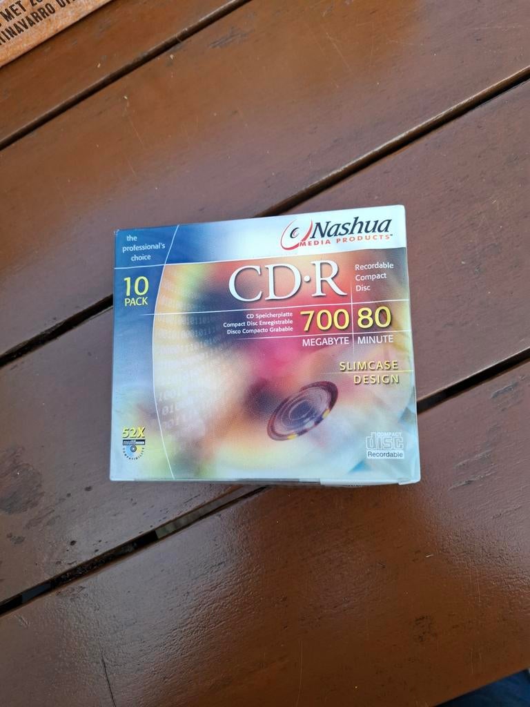 Nashua CD-R 700MB 80 min 52x Slimcase - 10 stuks, Ophalen of Verzenden, Nieuw, Cd, Nashua
