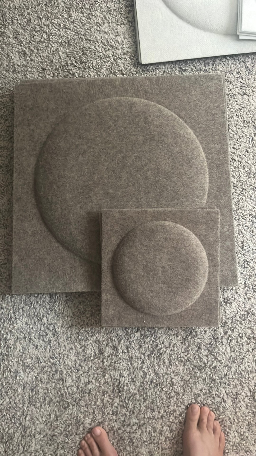 Vijf cappuccino kleur Wallfelt 50 x 50, Ophalen of Verzenden, Zo goed als nieuw