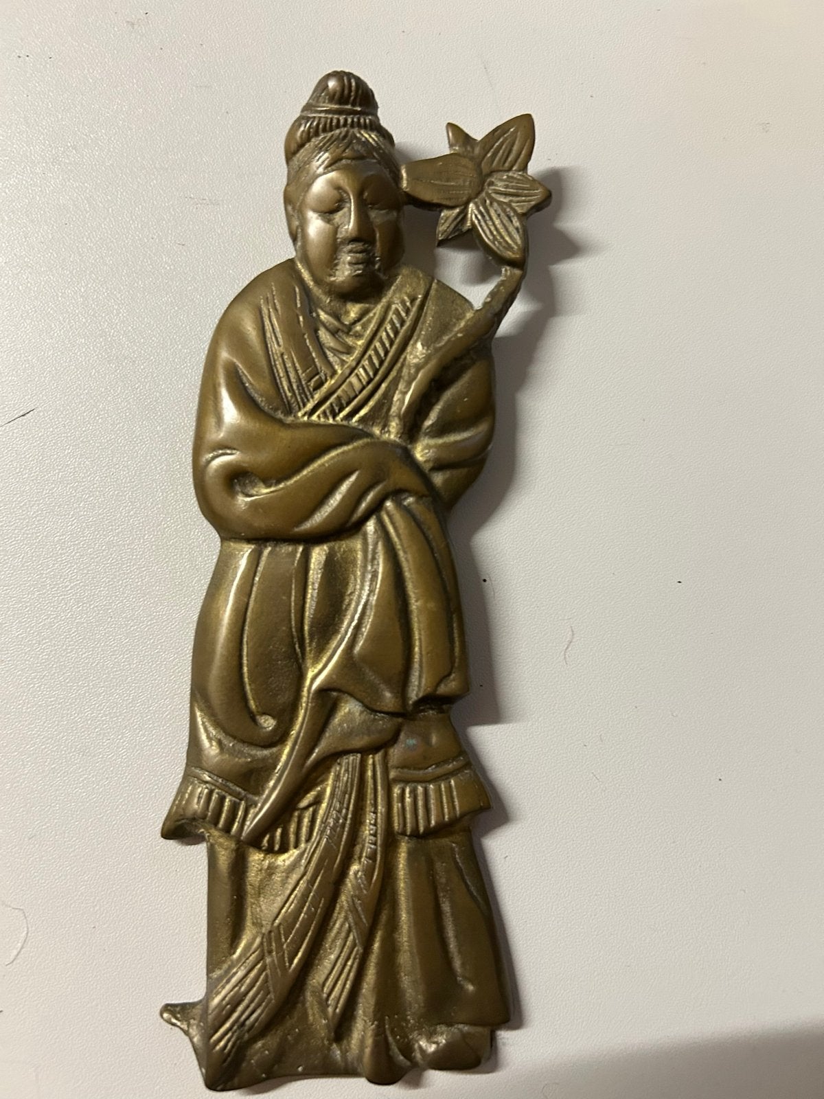 Vintage Bronzen Aziatische Figuur - 18 cm, Ophalen of Verzenden, Brons