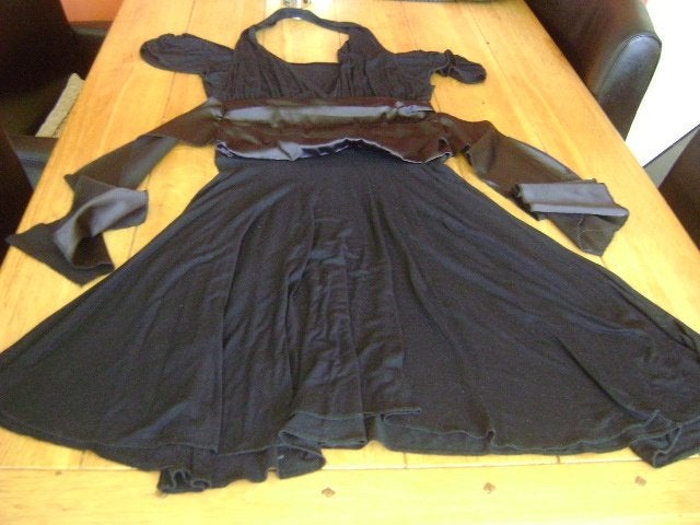 Zwarte Zaza (stretch) jurk, maat M, Kleding | Dames, Jurken, Maat 38/40 (M), Zwart, Knielengte, Gedragen