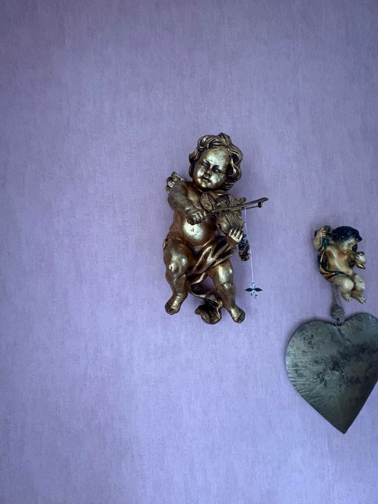 Set van 2 Vintage Engelen Beeldjes - Religieuze Decoratie, Verzamelen, Beelden en Beeldjes, Ophalen, Gebruikt, Religie