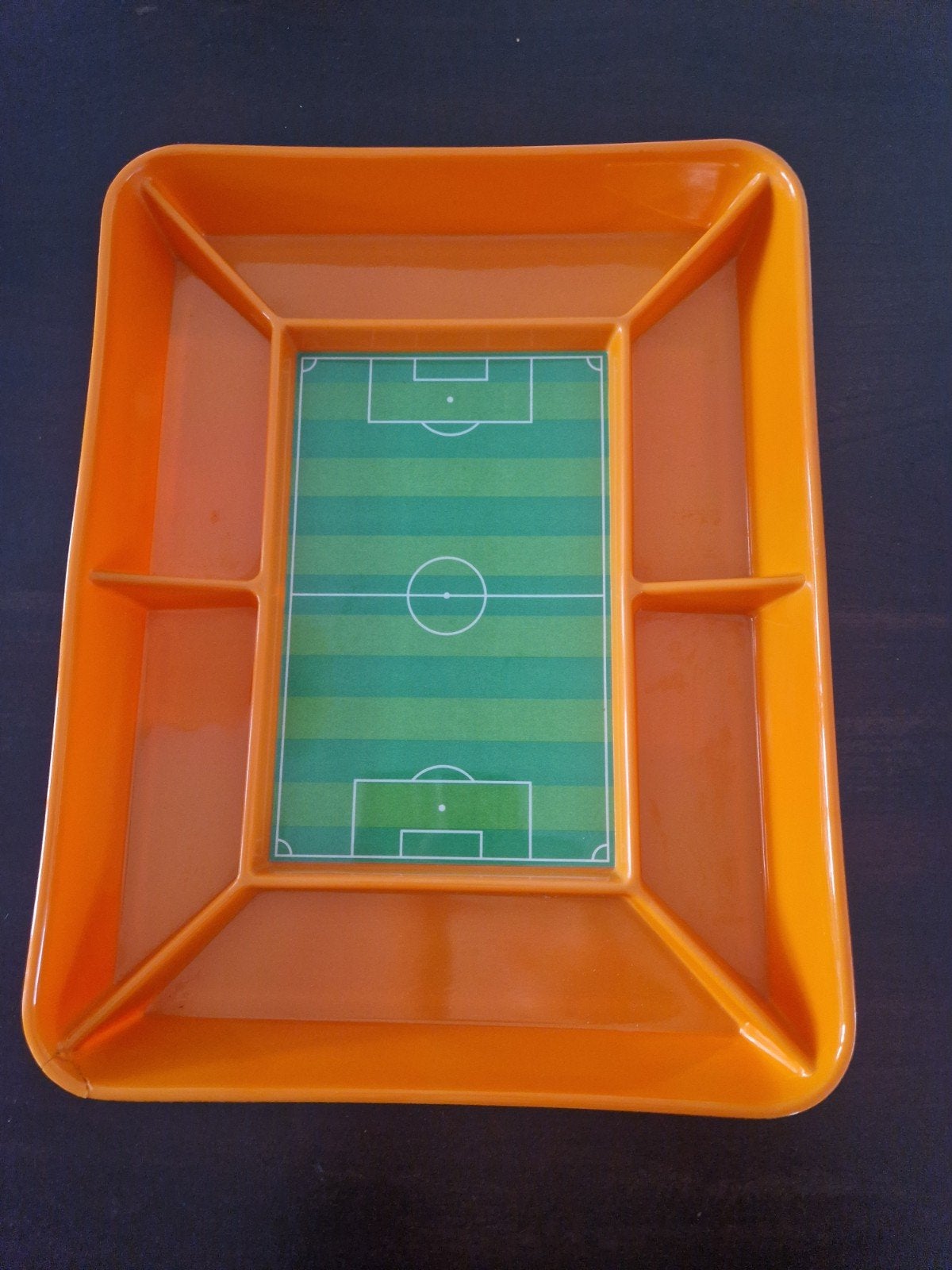 Voetbalveld hapjes dienblad, Ophalen of Verzenden, Gebruikt, Rechthoekig, Kunststof