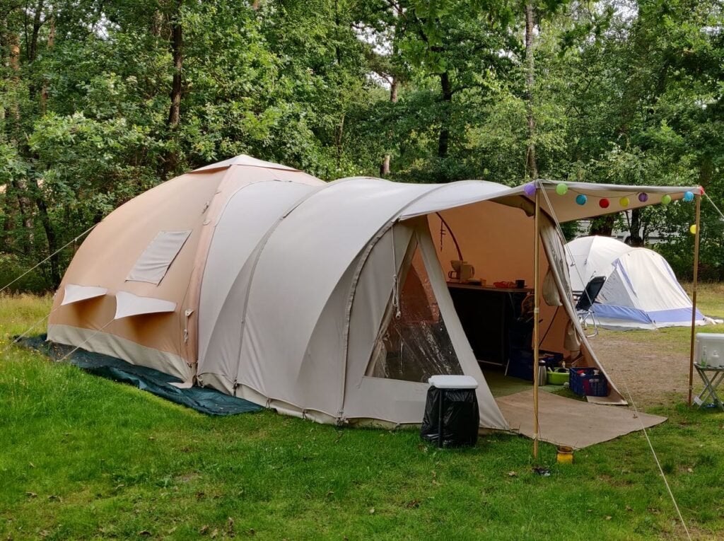 Voor Karstentent 3.25x3.25 met luifels en grondzeilen, Caravans en Kamperen, Tenten, Ophalen of Verzenden, Gebruikt