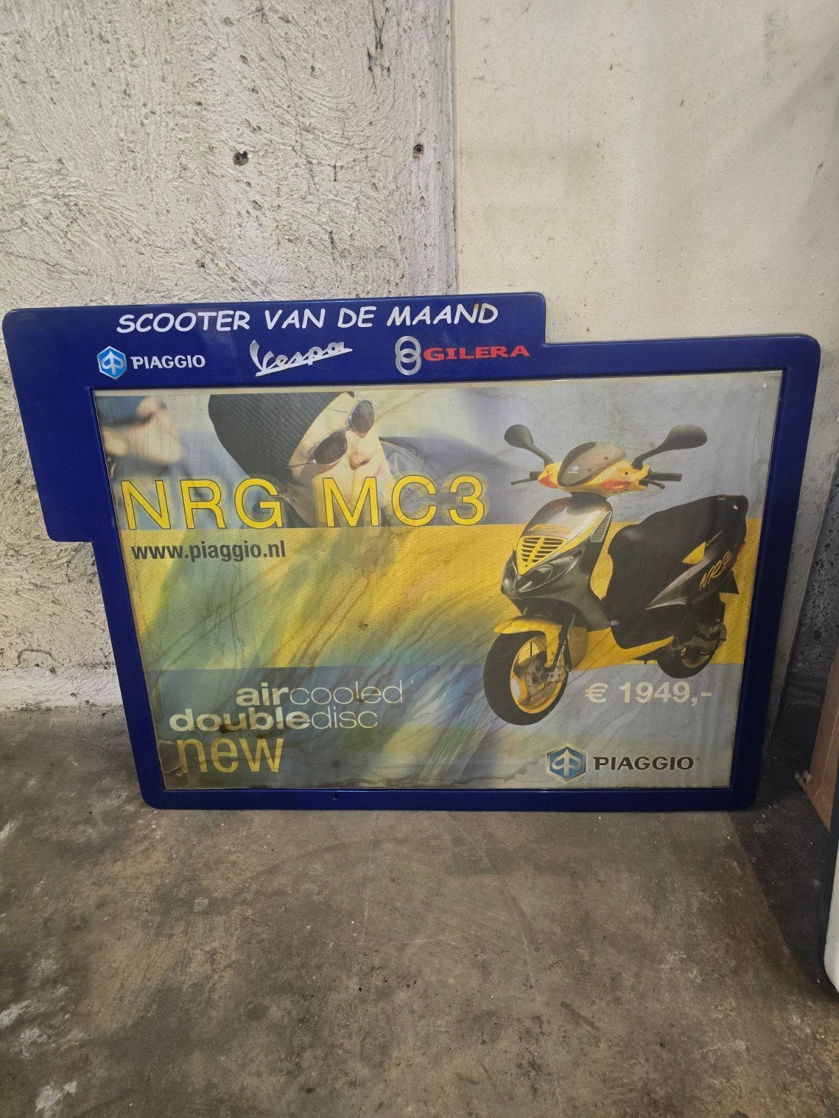 Reclame bord Piaggio NRG, Ophalen, Gebruikt, Piaggio