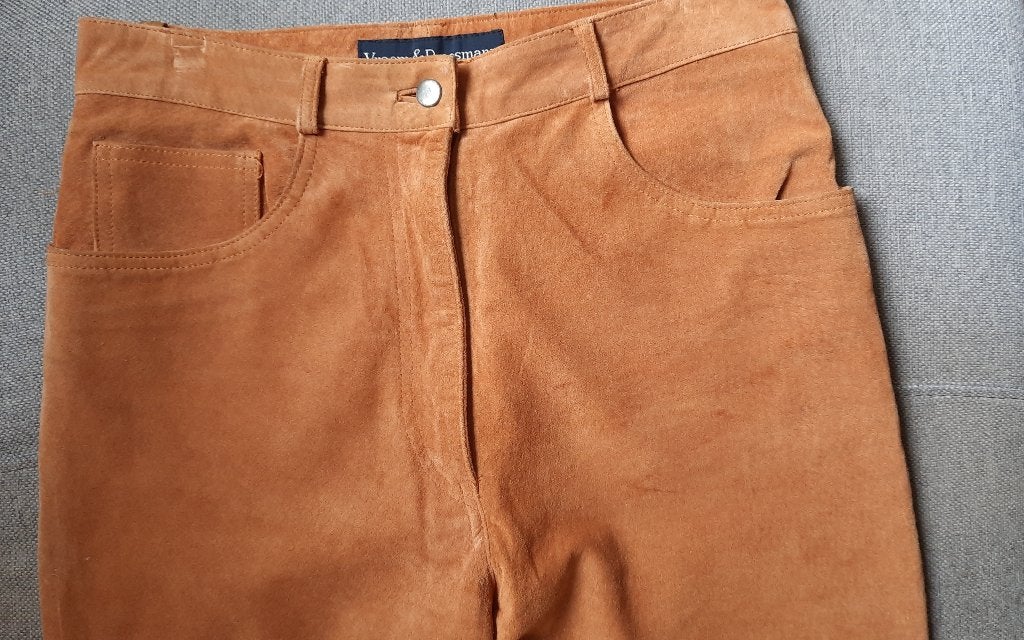 Lederen broek, Overige kleuren, Maat 42/44 (L), Ophalen of Verzenden, Zo goed als nieuw