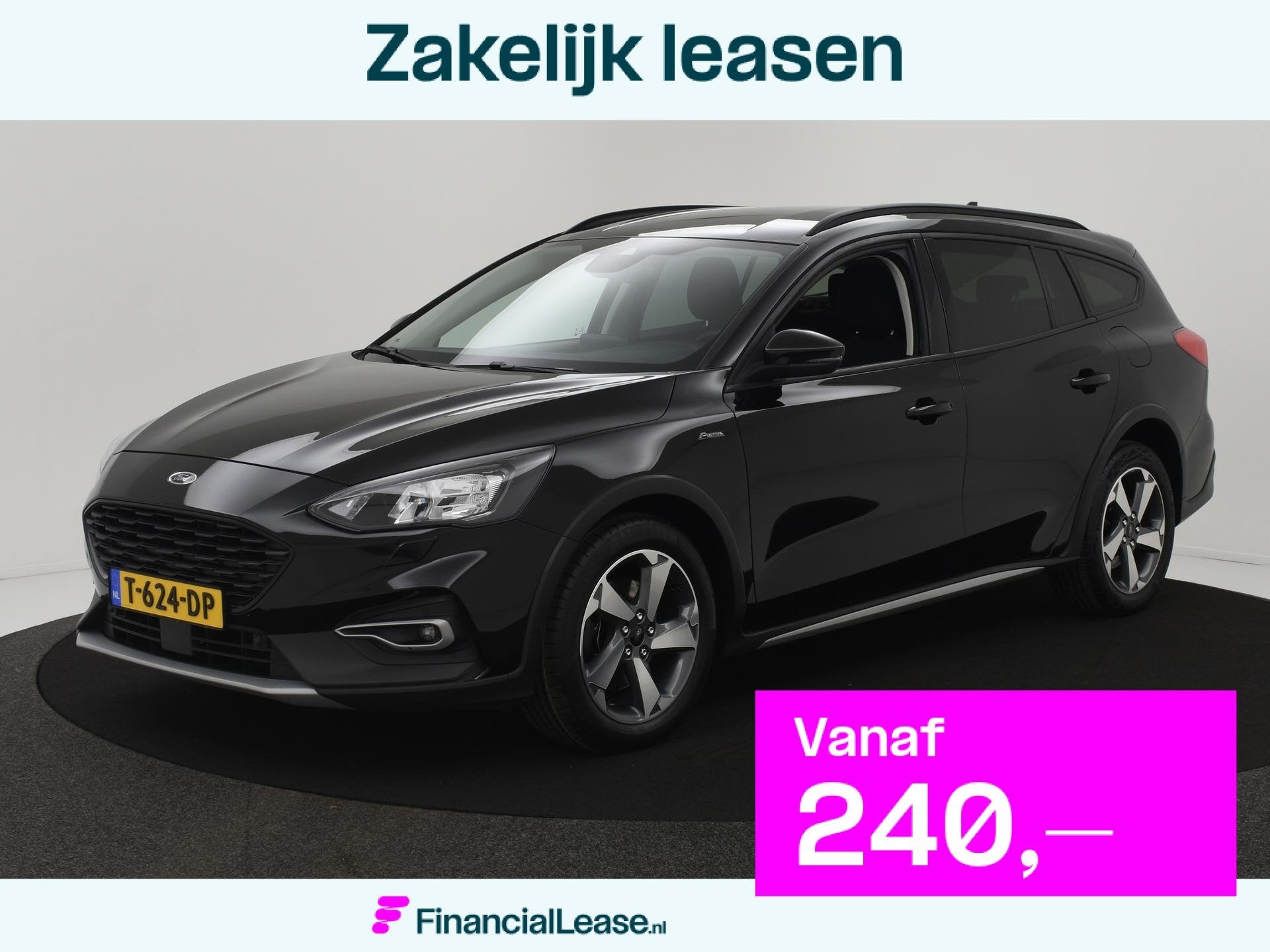 Ford Focus Wagon 1.0 EcoBoost 125PK Active Business NAVI|LED, Verwarmde buitenspiegels, Gebruikt, Zwart, Benzine