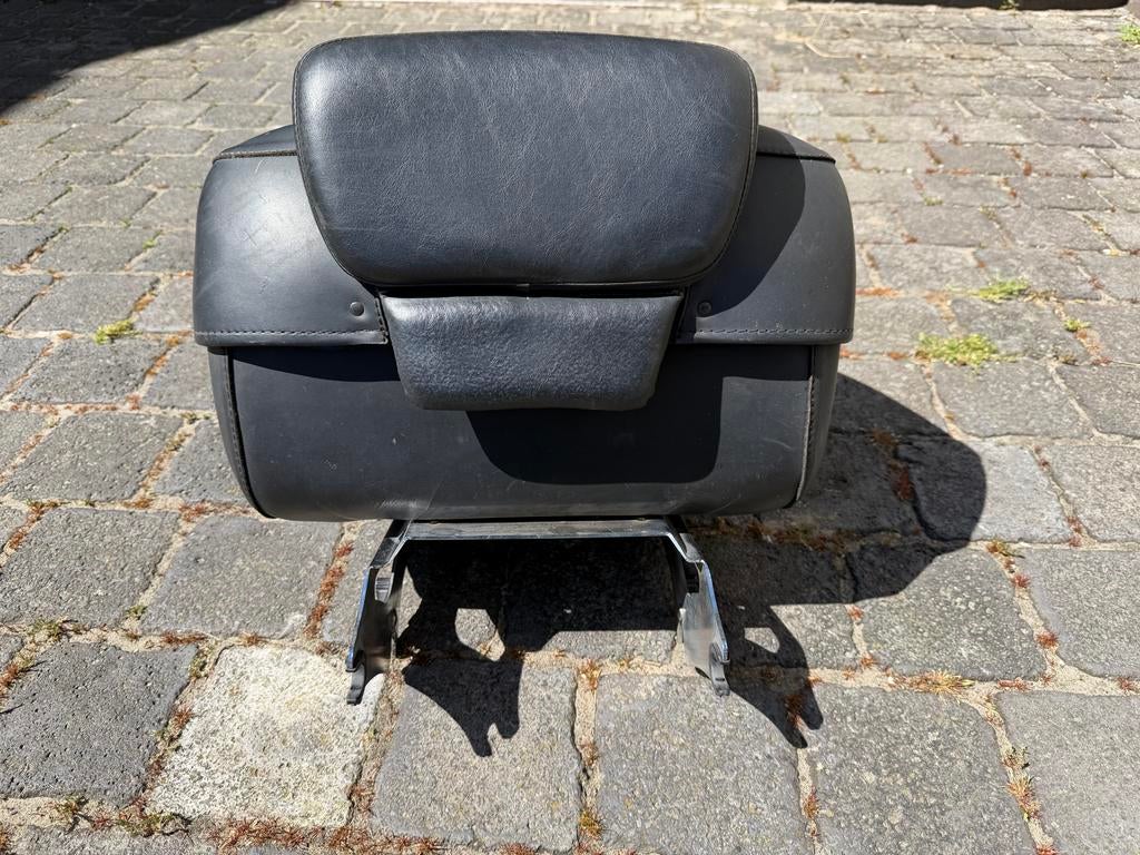 Harley-Davidson leren motorkoffer met rugleuning., Ophalen of Verzenden